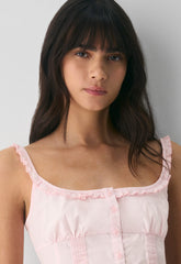 Gumdrop Poplin Top - VILLA PINK