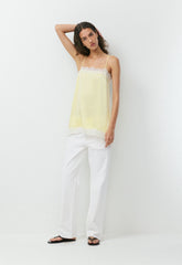 Serif Satin Camisole - LEMONADE/LIGHT BIRCH