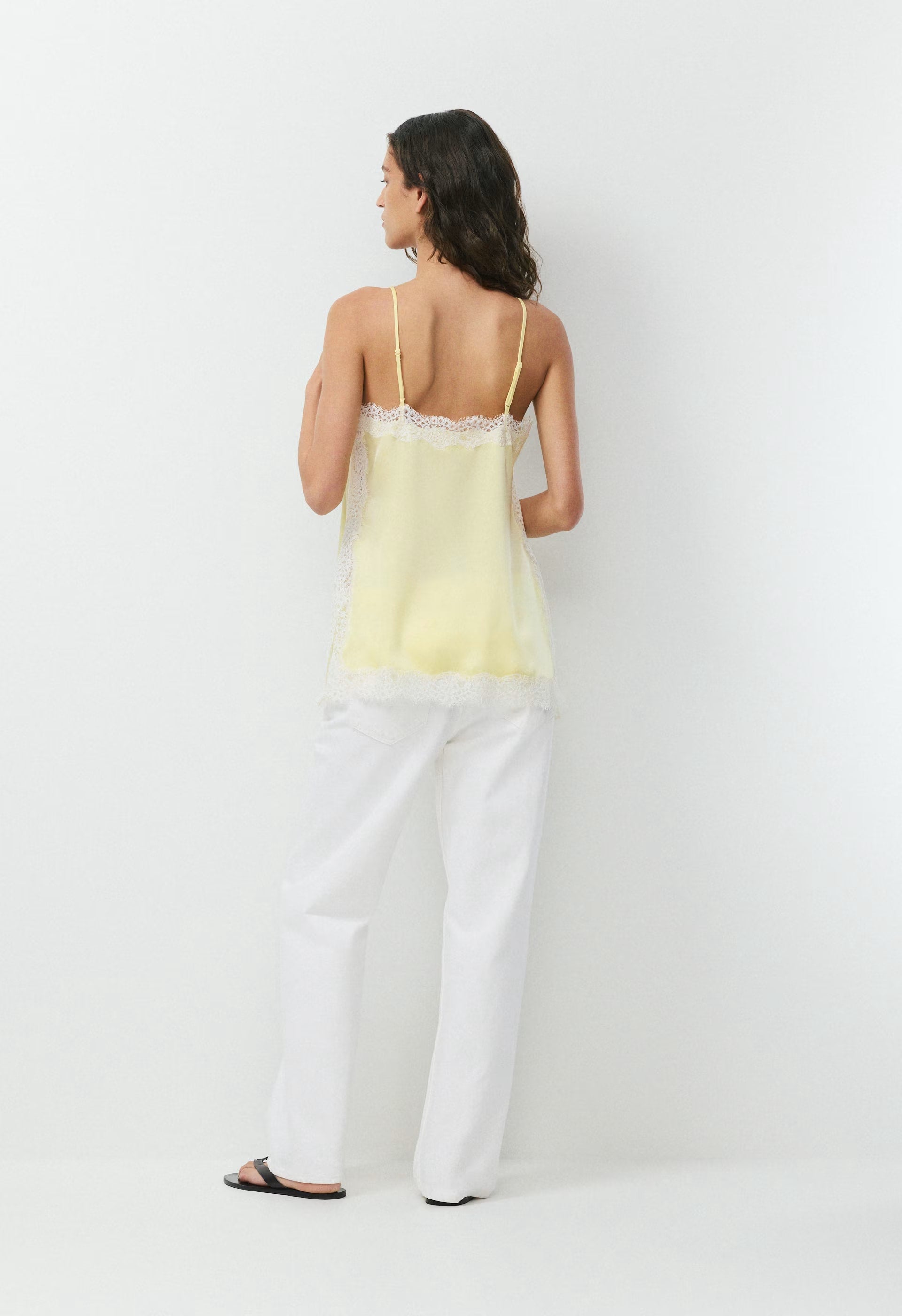 Serif Satin Camisole - LEMONADE/LIGHT BIRCH