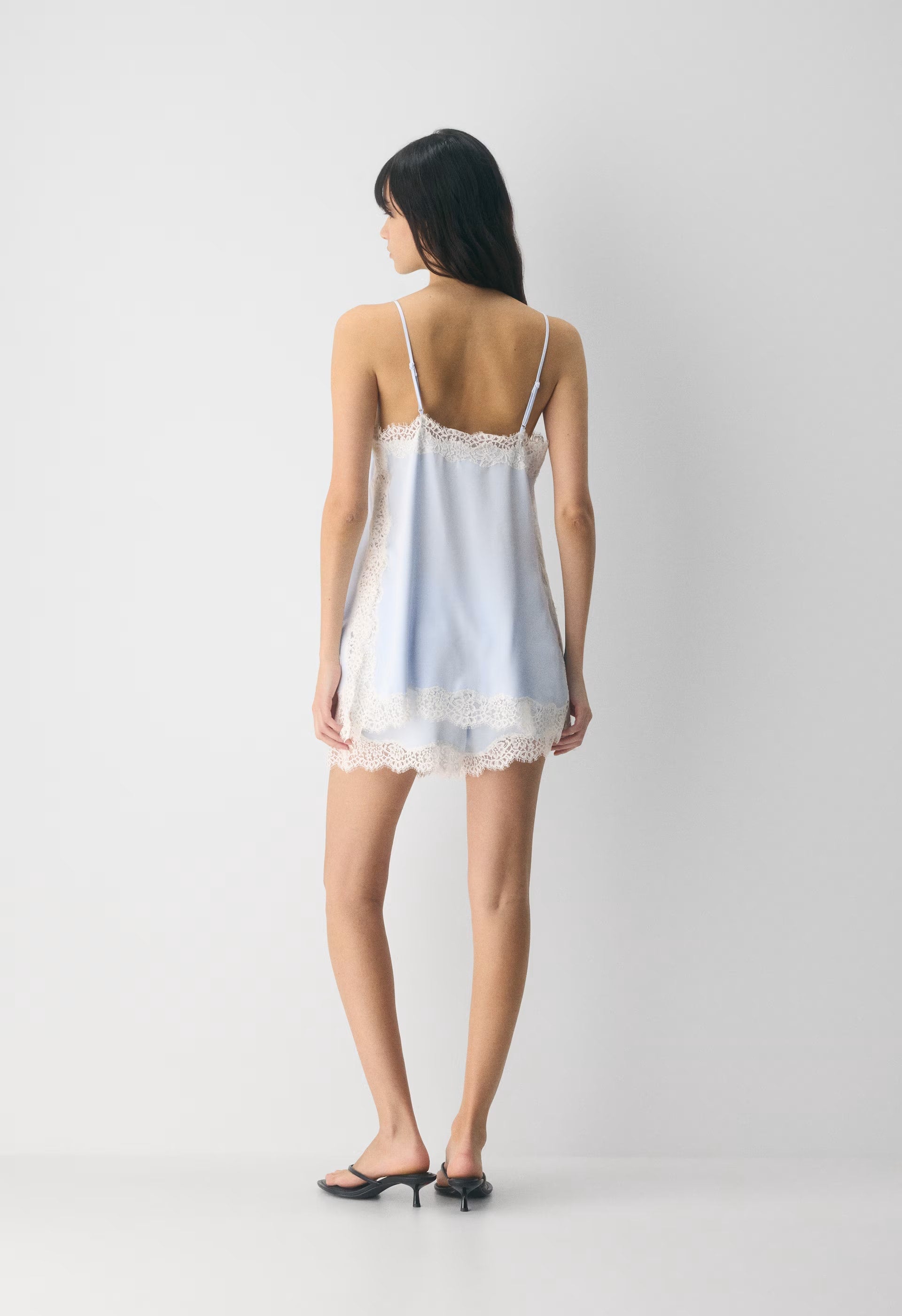 Serif Satin Camisole - VINTAGE NAVY/ BLACK