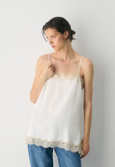 Serif Satin Camisole - LT BR/SPKLG CHMPGN