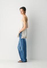 Serif Satin Camisole - LT BR/SPKLG CHMPGN