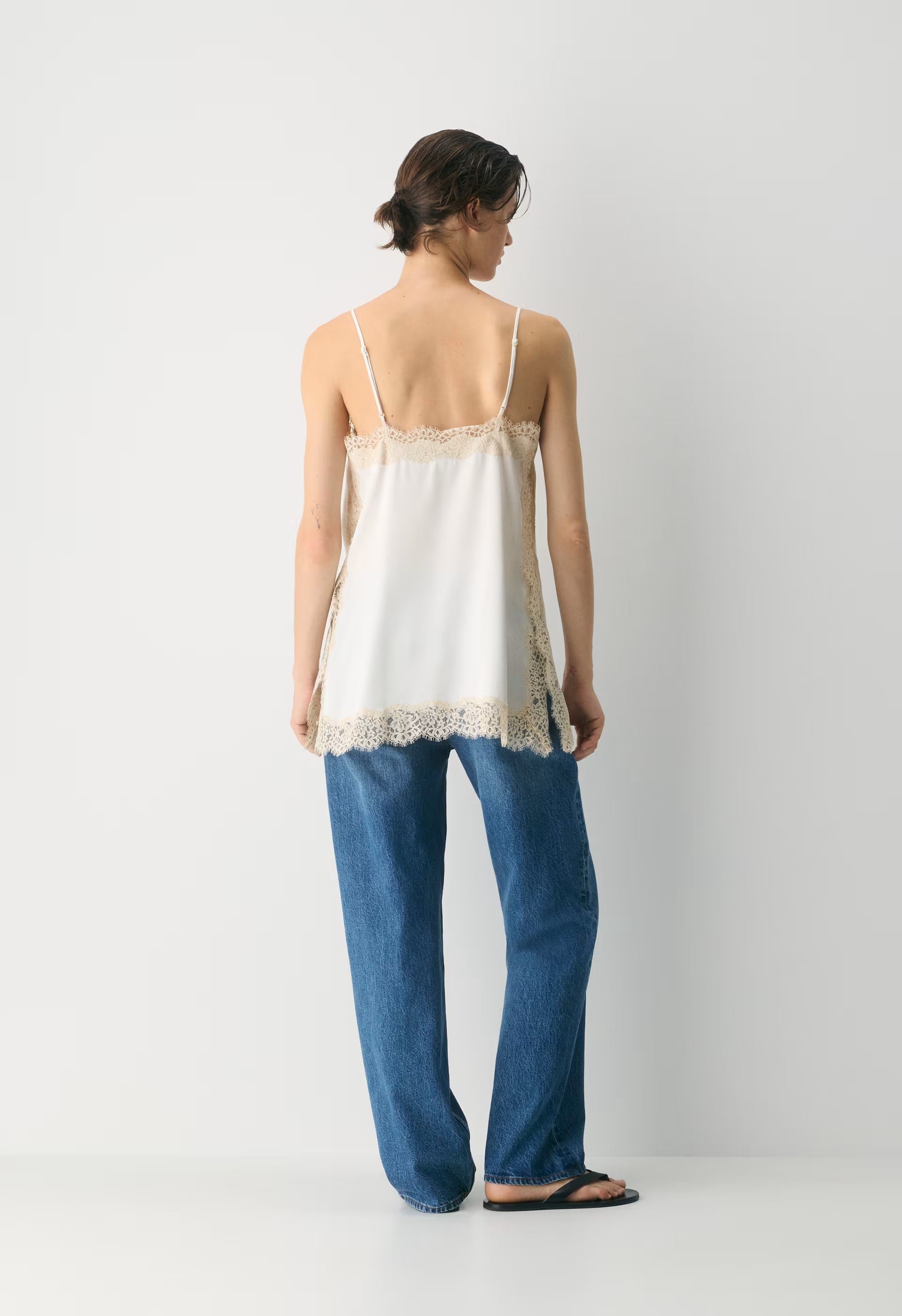 Serif Satin Camisole - LT BR/SPKLG CHMPGN