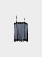 Serif Satin Camisole - VINTAGE NAVY/ BLACK