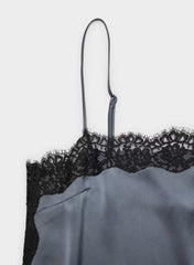 Serif Satin Camisole - VINTAGE NAVY/ BLACK