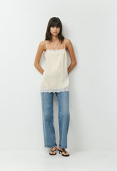 Serif Satin Camisole - SS CREAM/LIGHT BIRCH