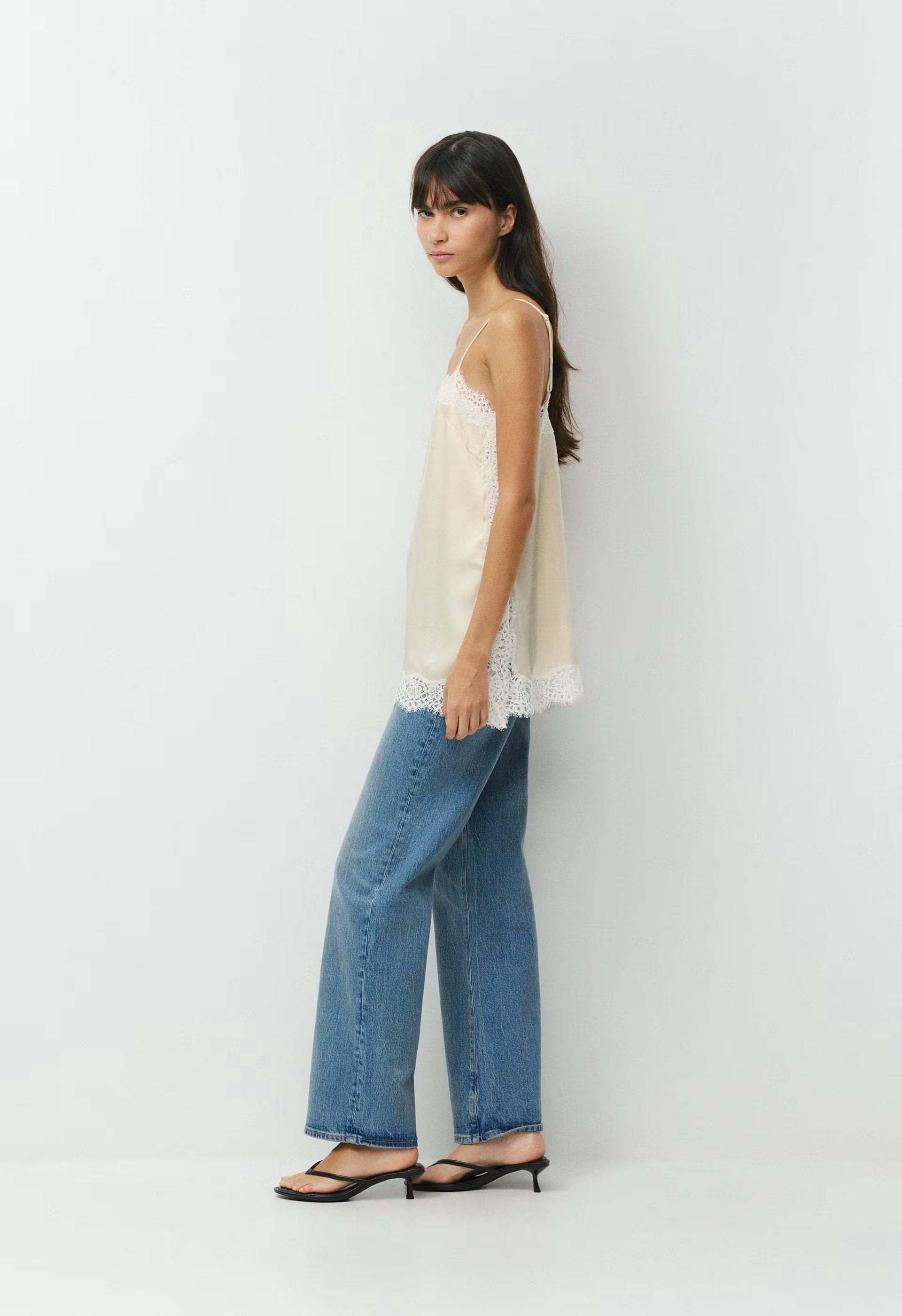 Serif Satin Camisole - SS CREAM/LIGHT BIRCH