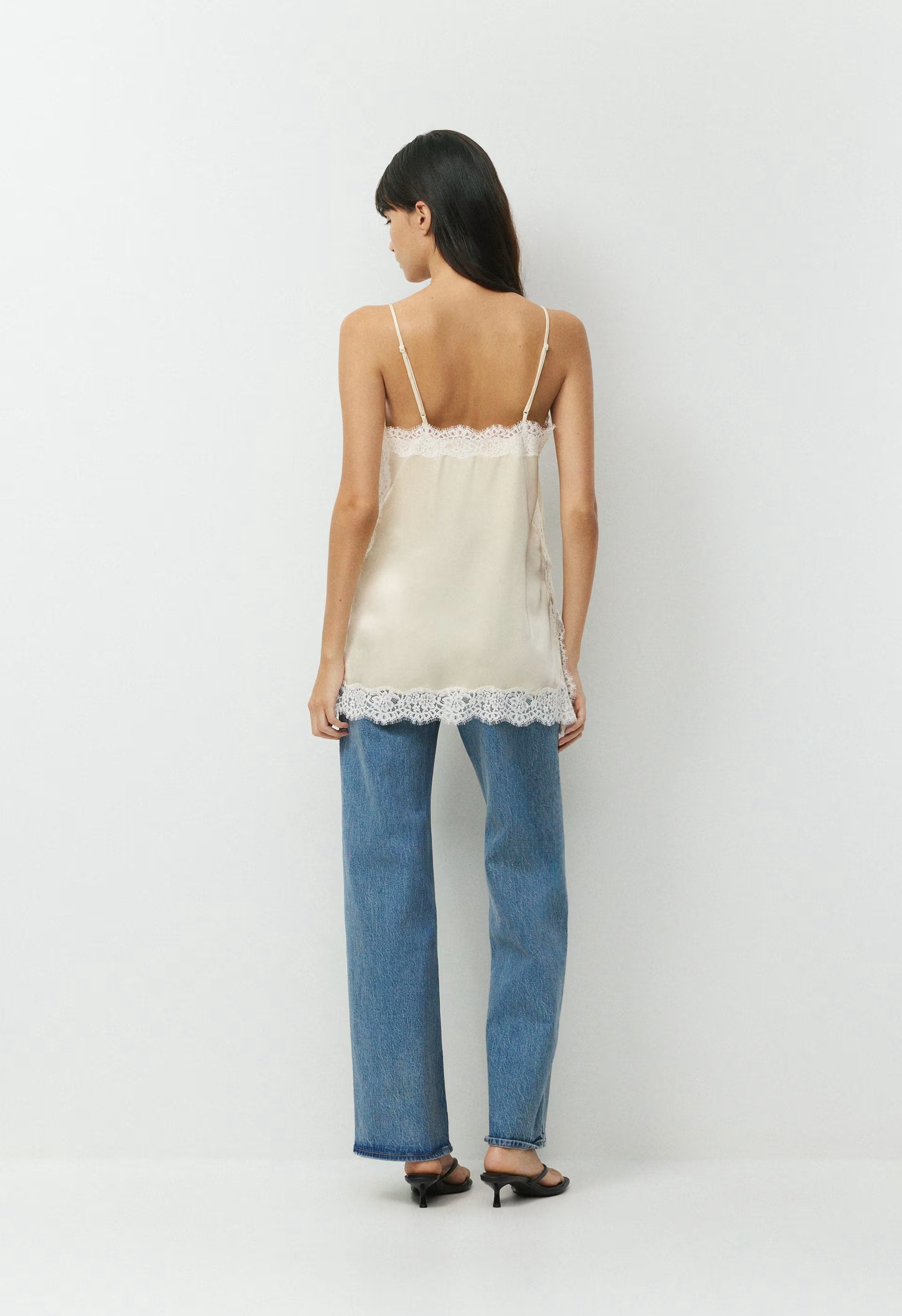 Serif Satin Camisole - SS CREAM/LIGHT BIRCH