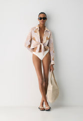 Connection Linen Blouse - BARE ROSE/ YELLOW