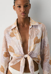 Connection Linen Blouse - BARE ROSE/ YELLOW