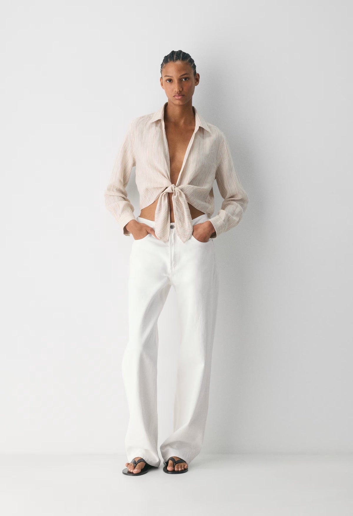 Connection Linen Blouse - BRILY STRP MTTP/KLPK