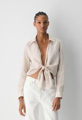 Connection Linen Blouse - BRILY STRP MTTP/KLPK