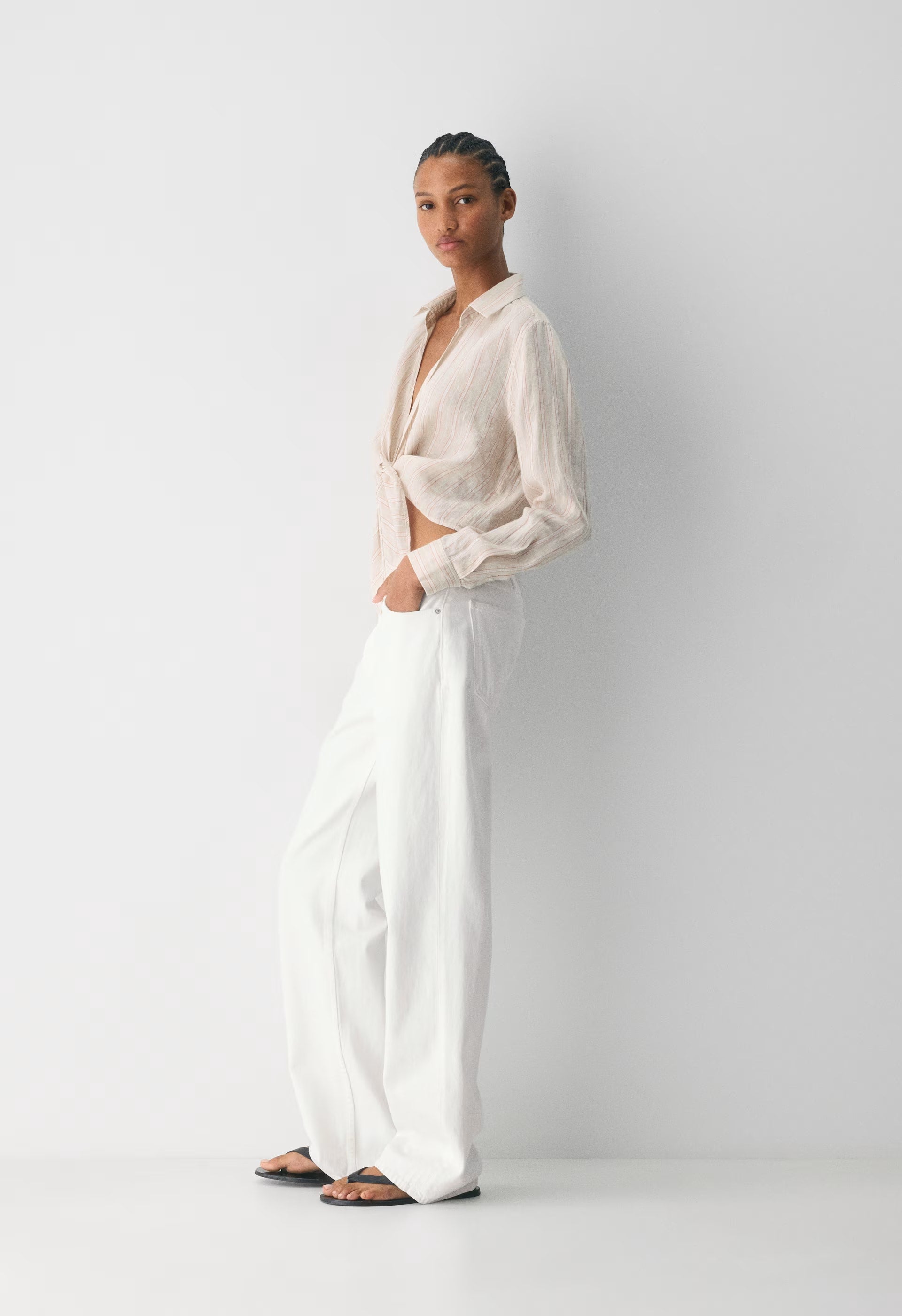 Connection Linen Blouse - BRILY STRP MTTP/KLPK