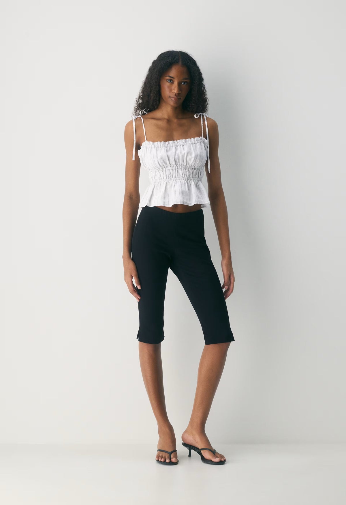 Regency Linen Camisole - HNDSN STRP WT/ADMIRAL