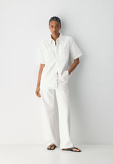 Denim Forum The '90s Vintage Shortsleeve Denim Shirt - A LITTLE WHITE LIE