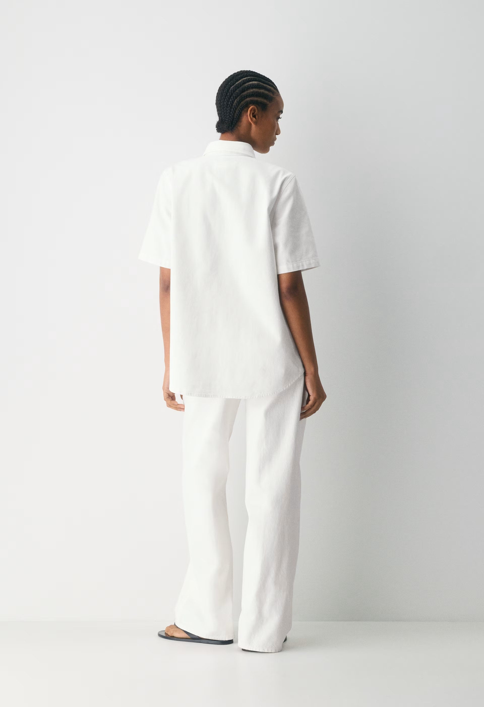 Denim Forum The '90s Vintage Shortsleeve Denim Shirt - A LITTLE WHITE LIE