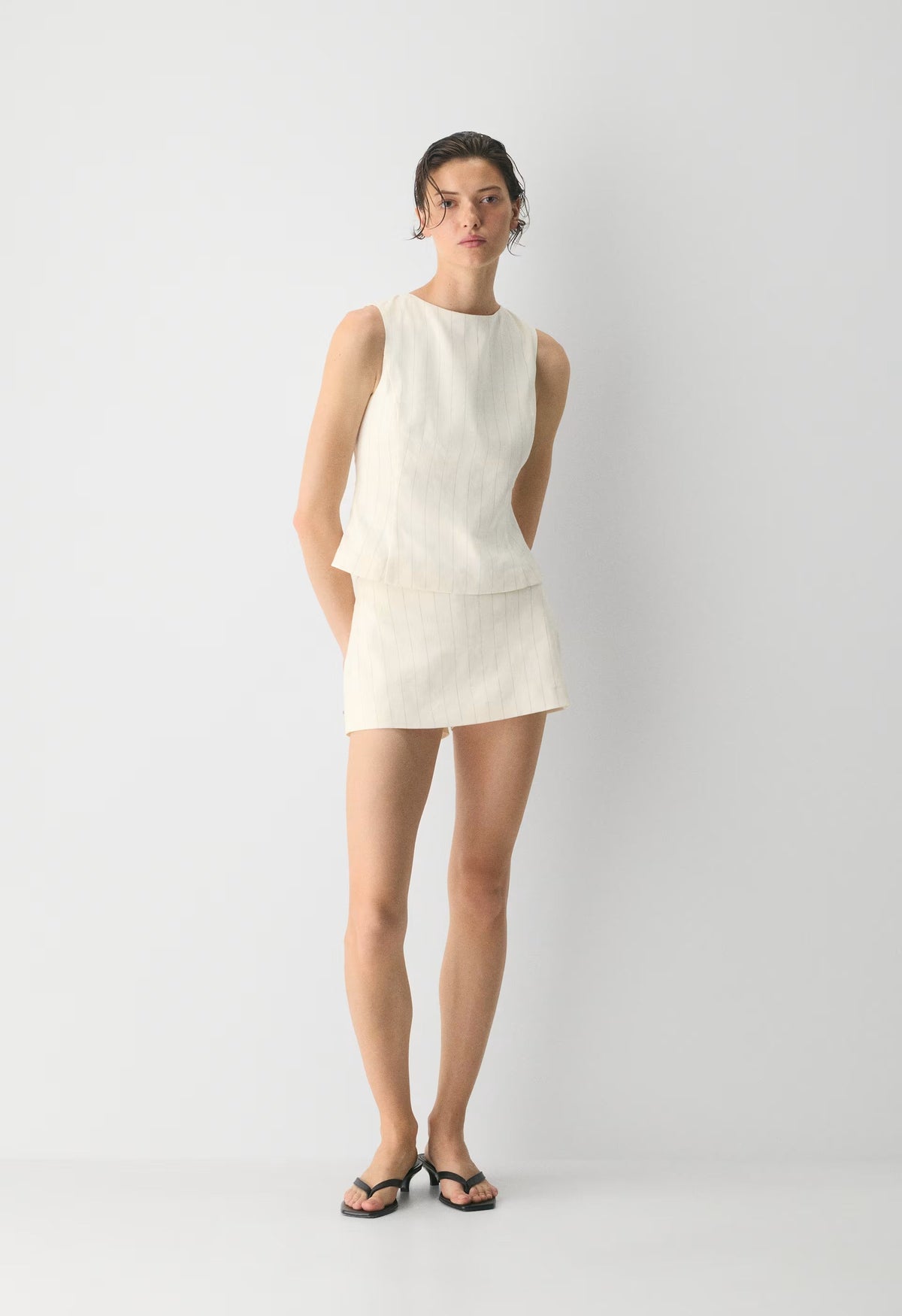 Enigma Linen Top - CABOT STRP OAK/GREY