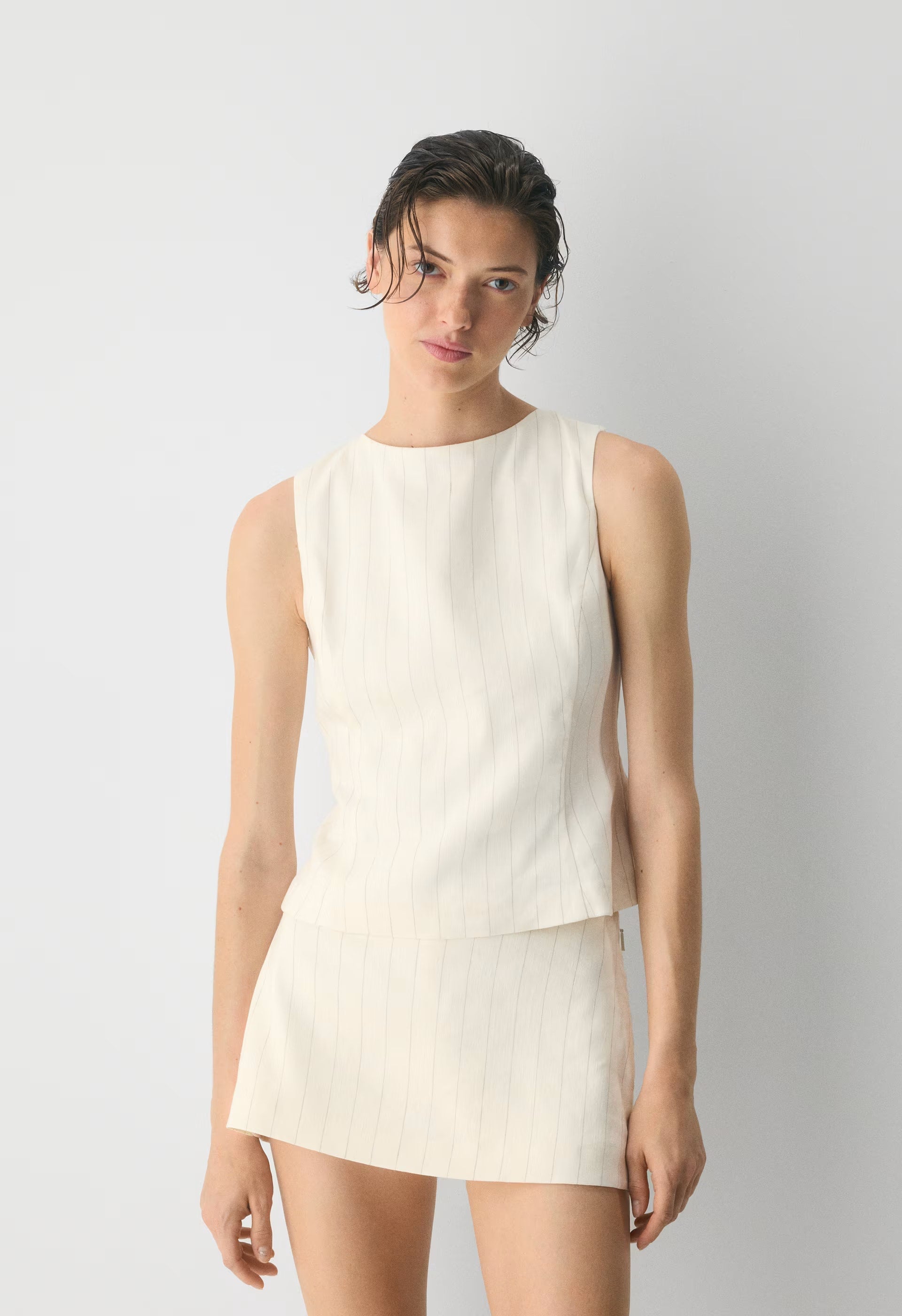Enigma Linen Top - CABOT STRP OAK/GREY