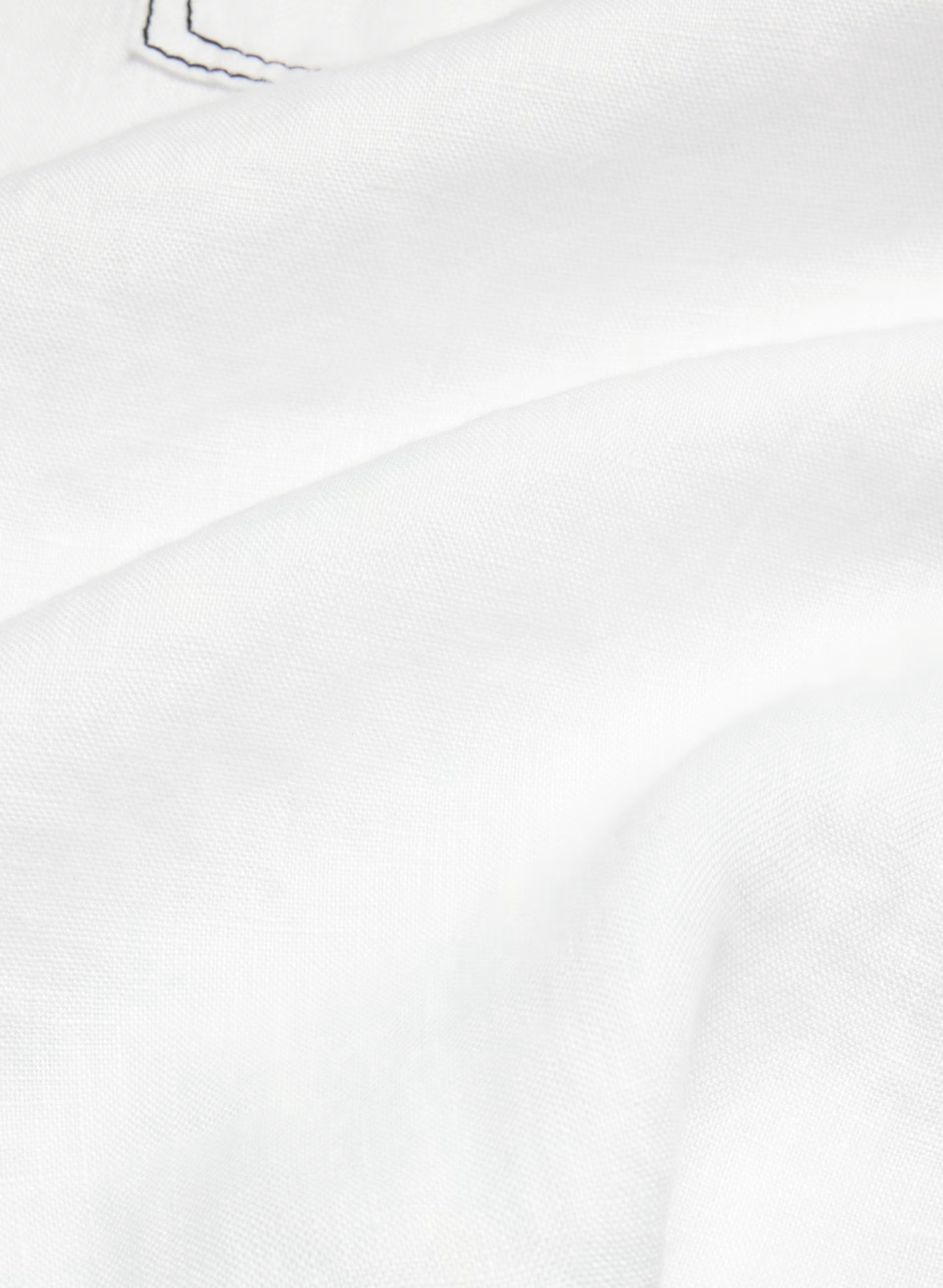Utility Linen Shirt - WHITE/BLACK
