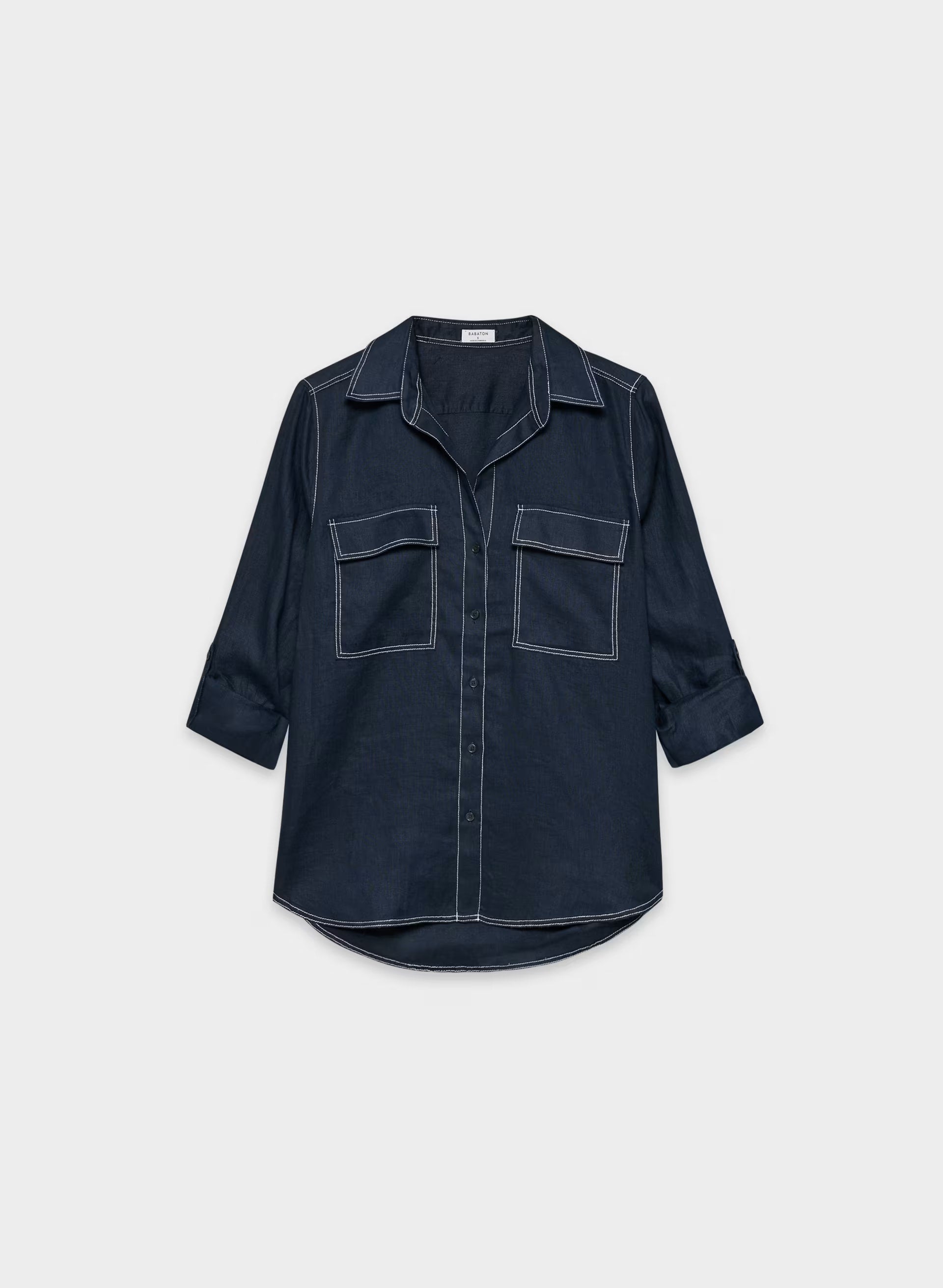 Utility Linen Shirt - ADMIRAL/ LIGHT BIRCH