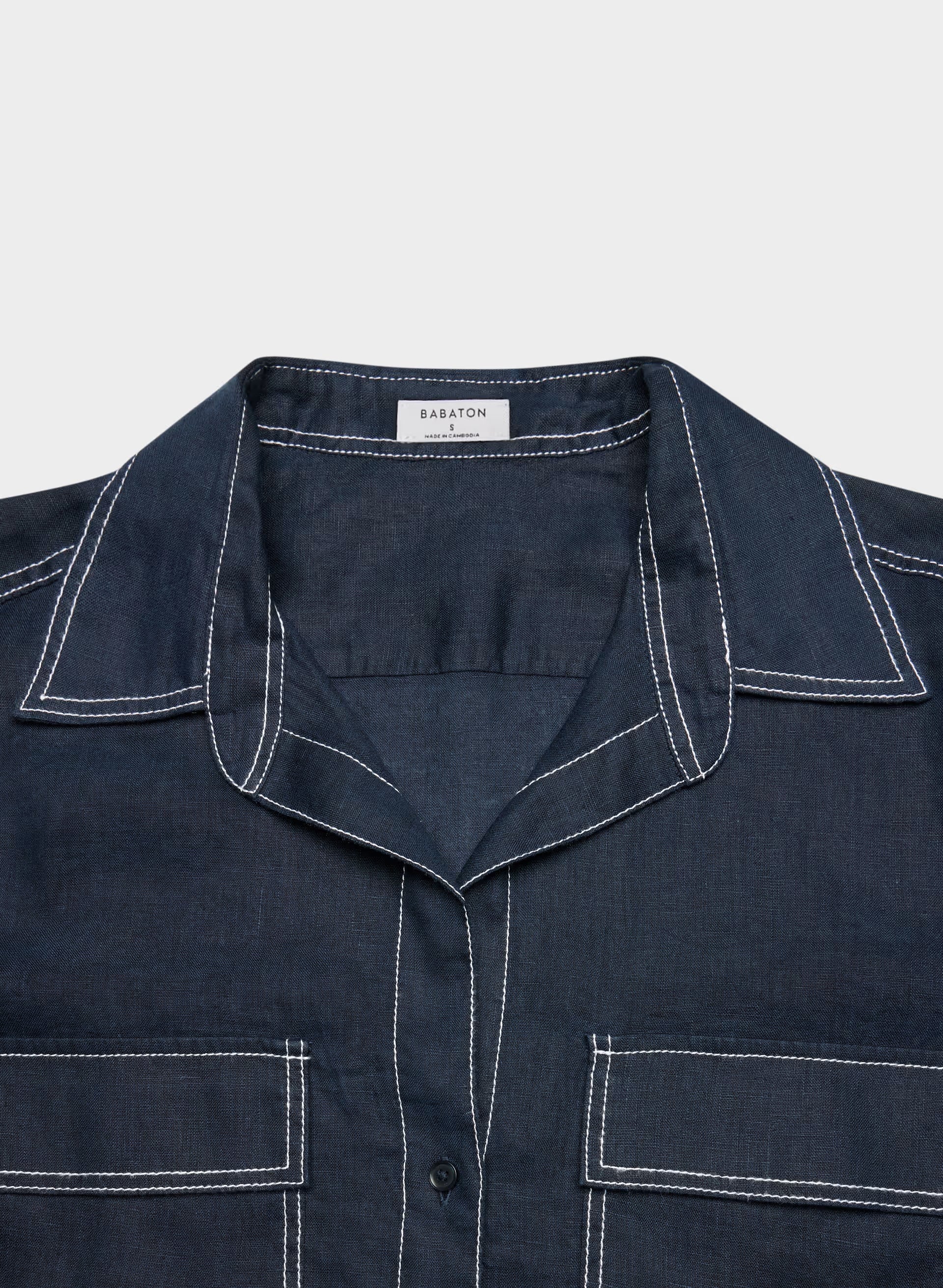 Utility Linen Shirt - ADMIRAL/ LIGHT BIRCH