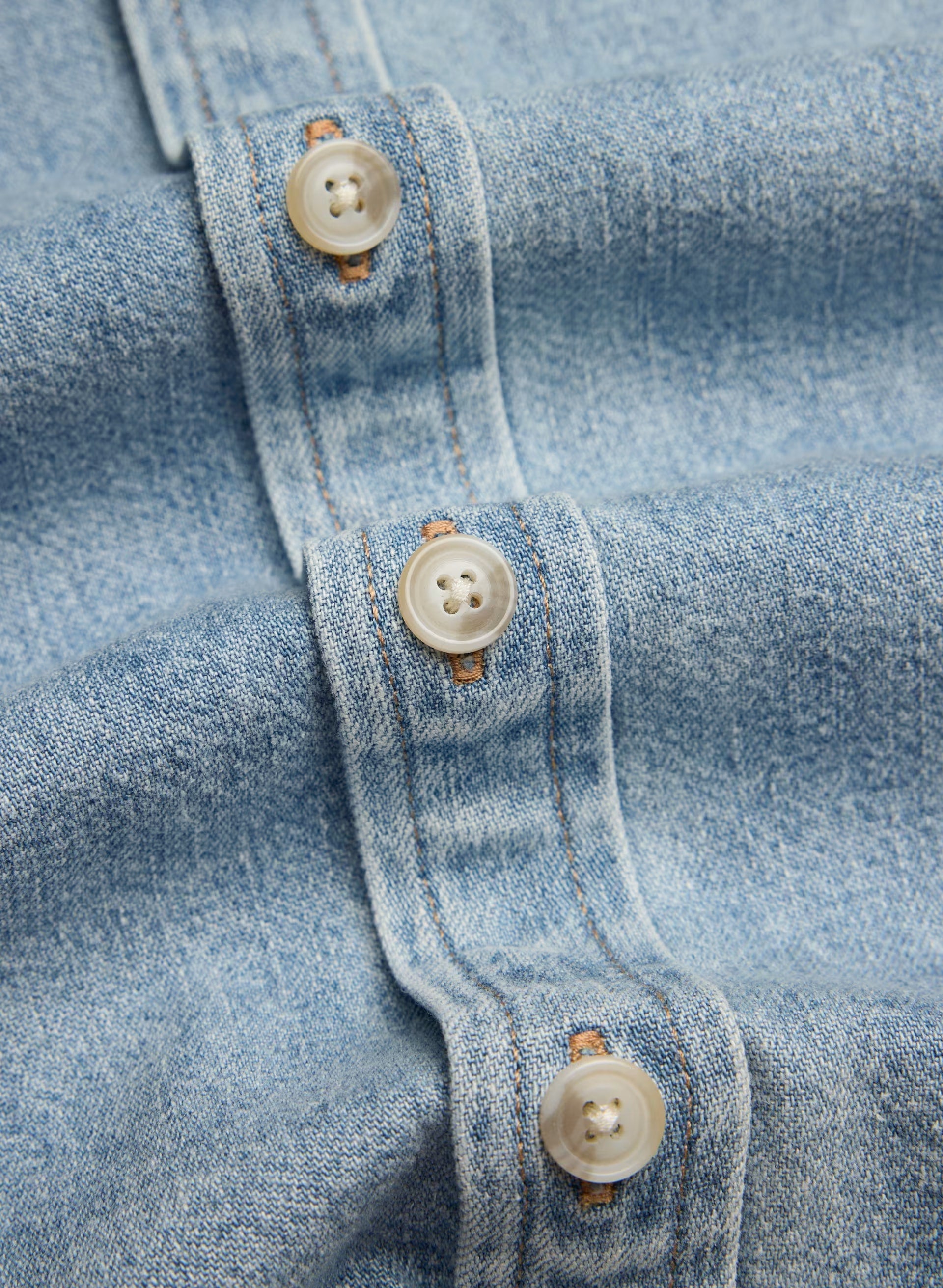 Denim Forum The '90s Vintage Shortsleeve Denim Shirt - 7 YRS BLEU TABOO