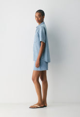 Denim Forum The '90s Vintage Shortsleeve Denim Shirt - 7 YRS BLEU TABOO