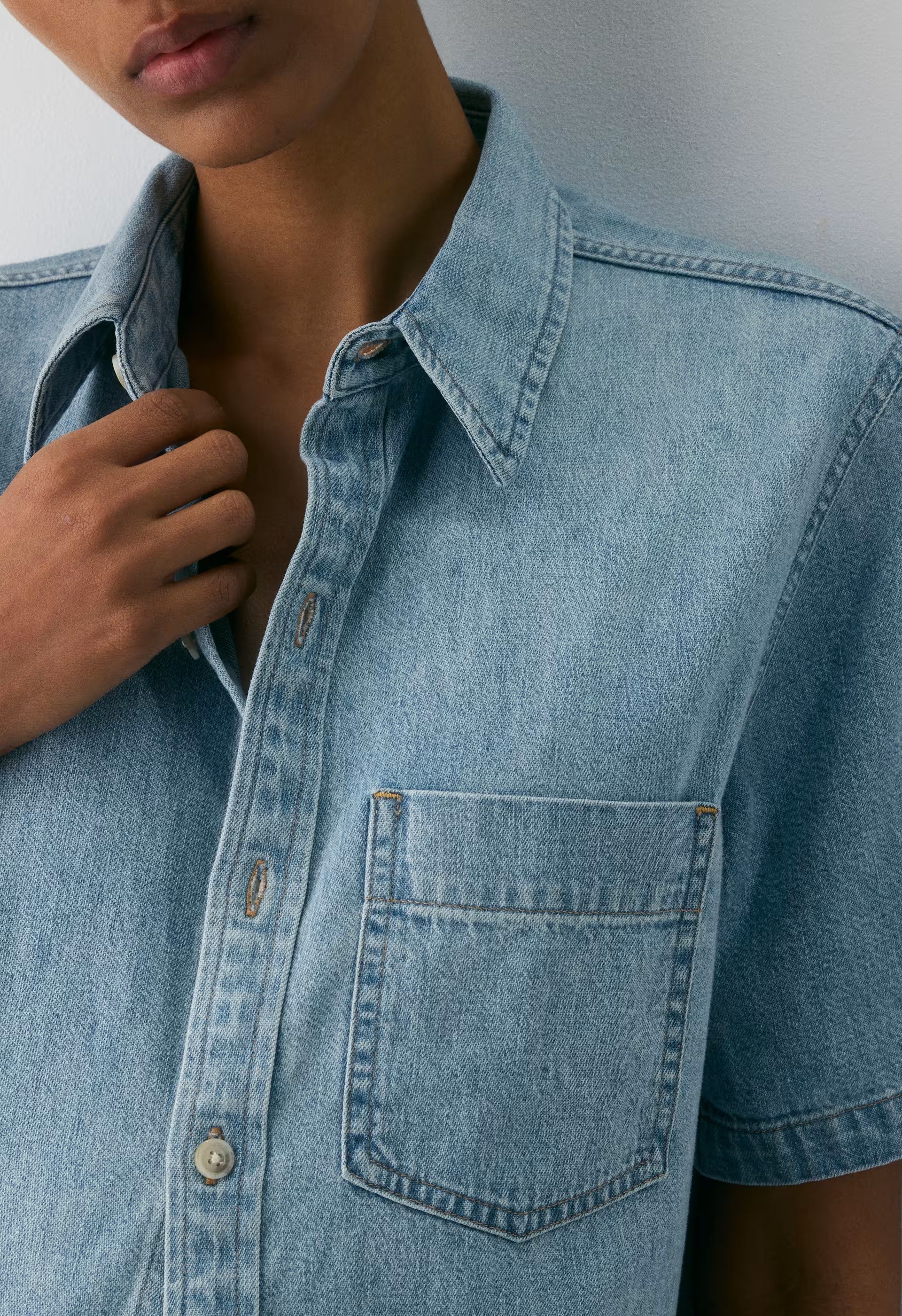Denim Forum The '90s Vintage Shortsleeve Denim Shirt - 7 YRS BLEU TABOO