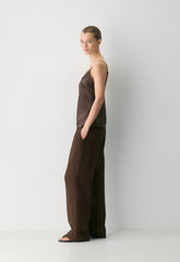 Sunlane Satin Camisole - RICH MOCHA BROWN