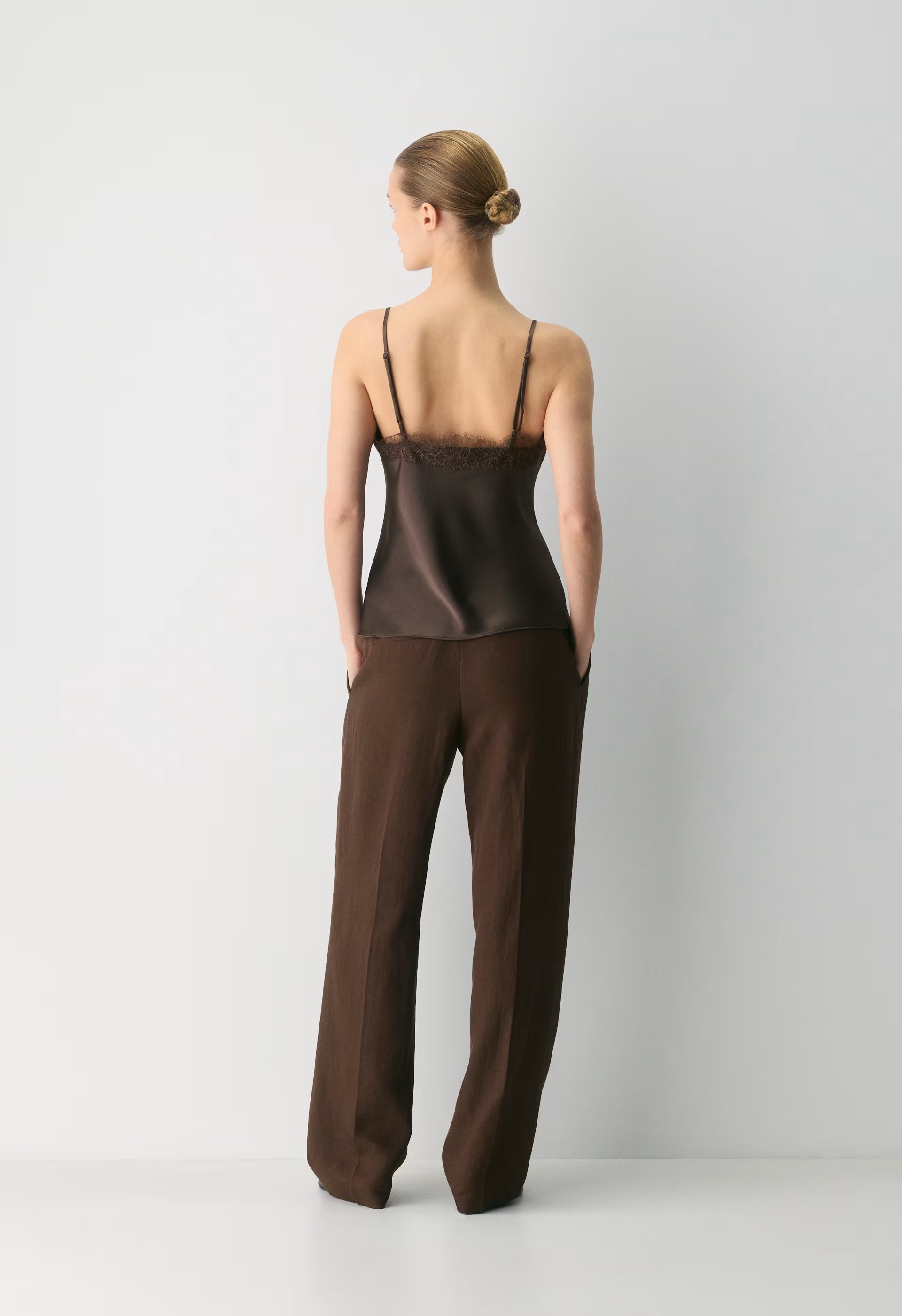 Sunlane Satin Camisole - RICH MOCHA BROWN
