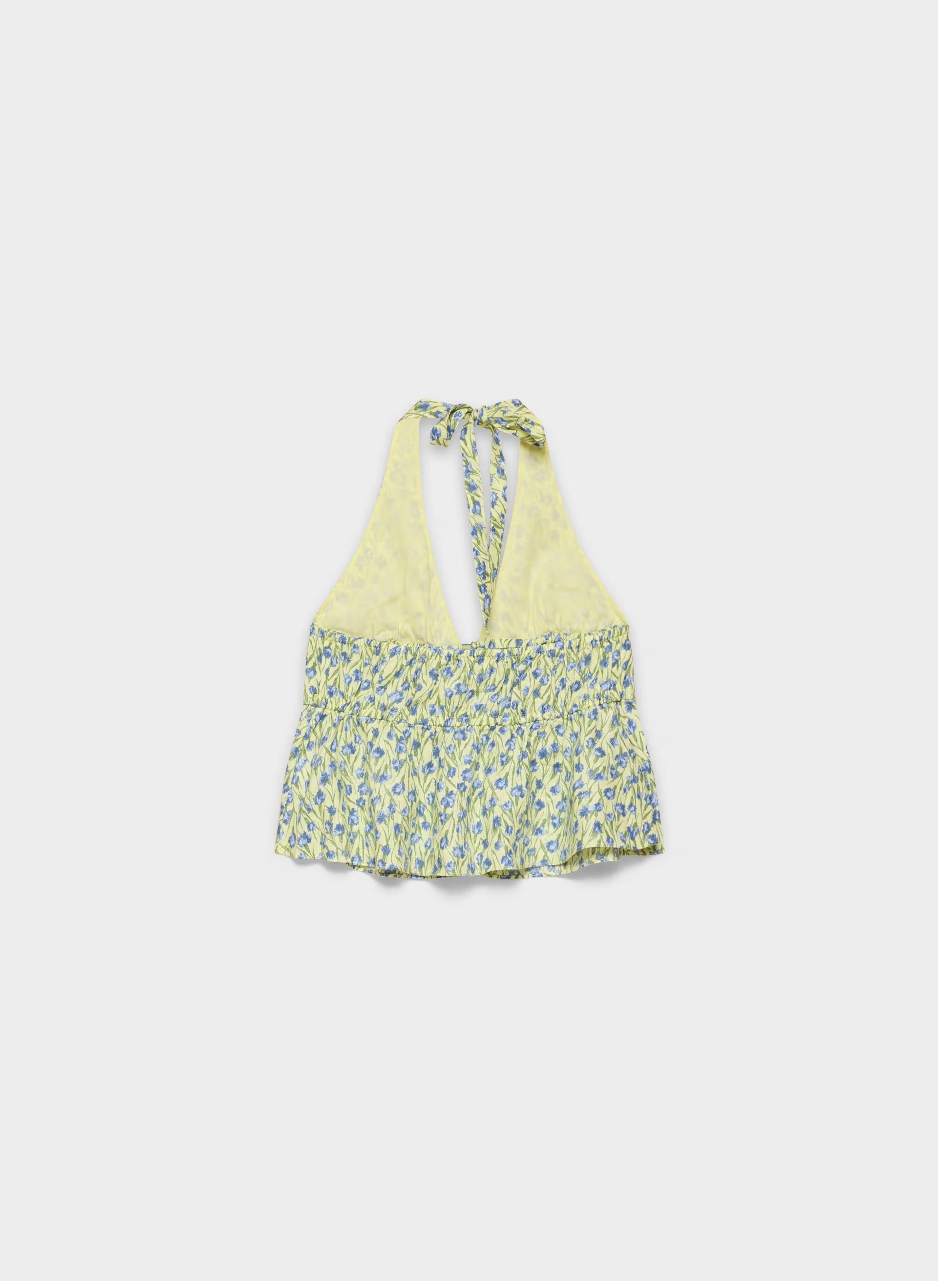 Sheila Linen Halter Top - LEMONADE/ RIPPLE BLU