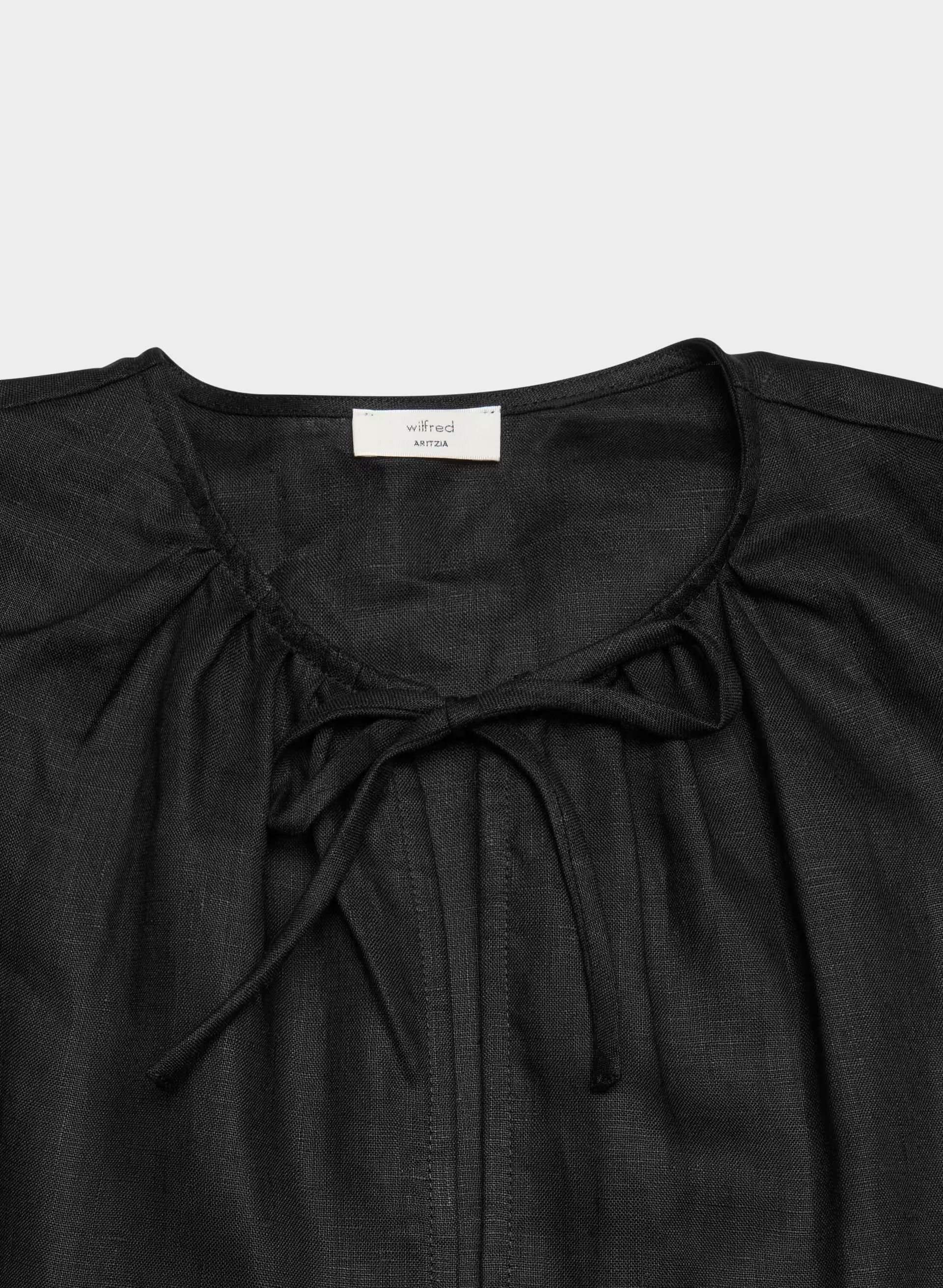 Violette Linen Blouse - BLACK