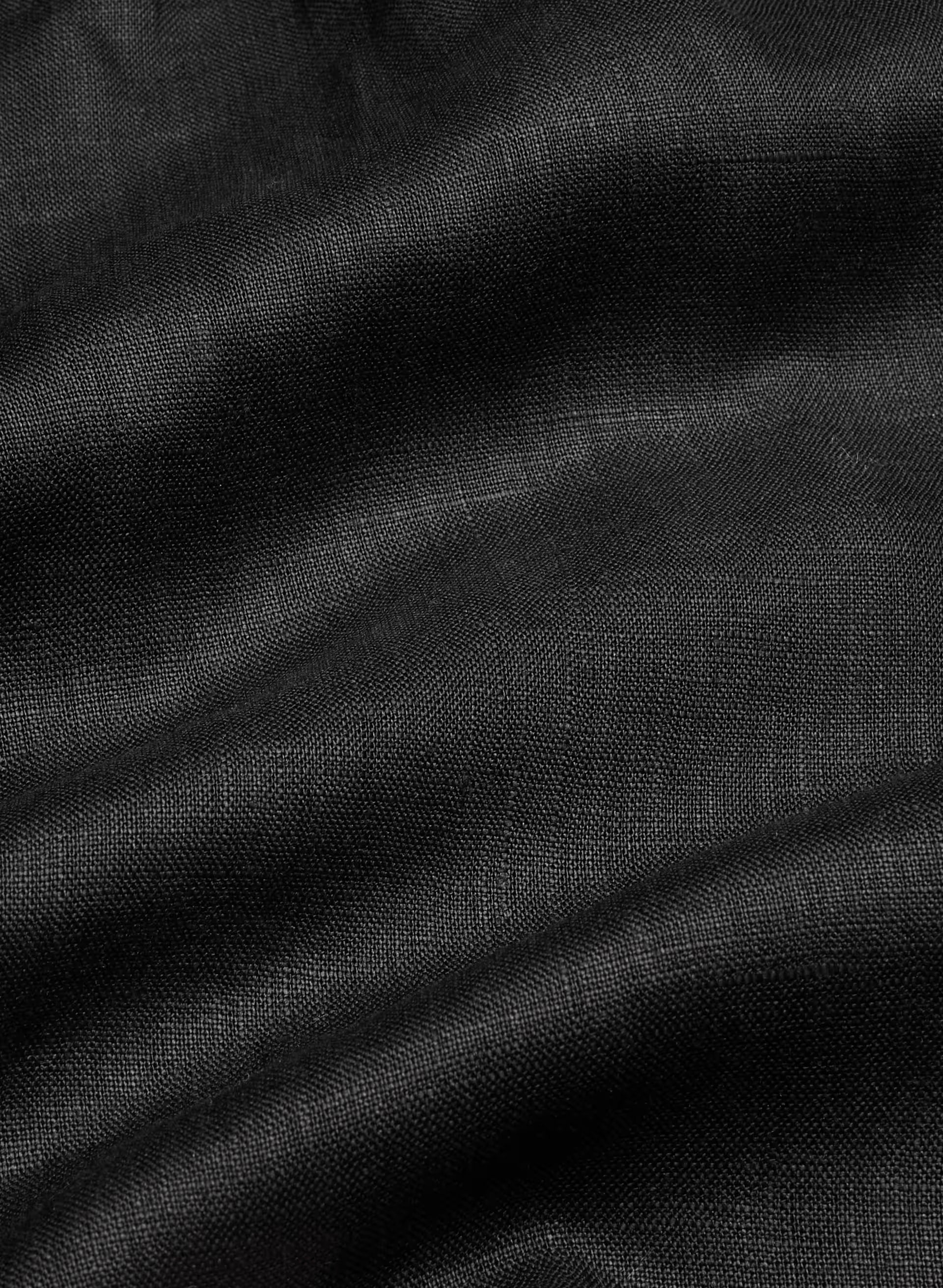 Violette Linen Blouse - BLACK