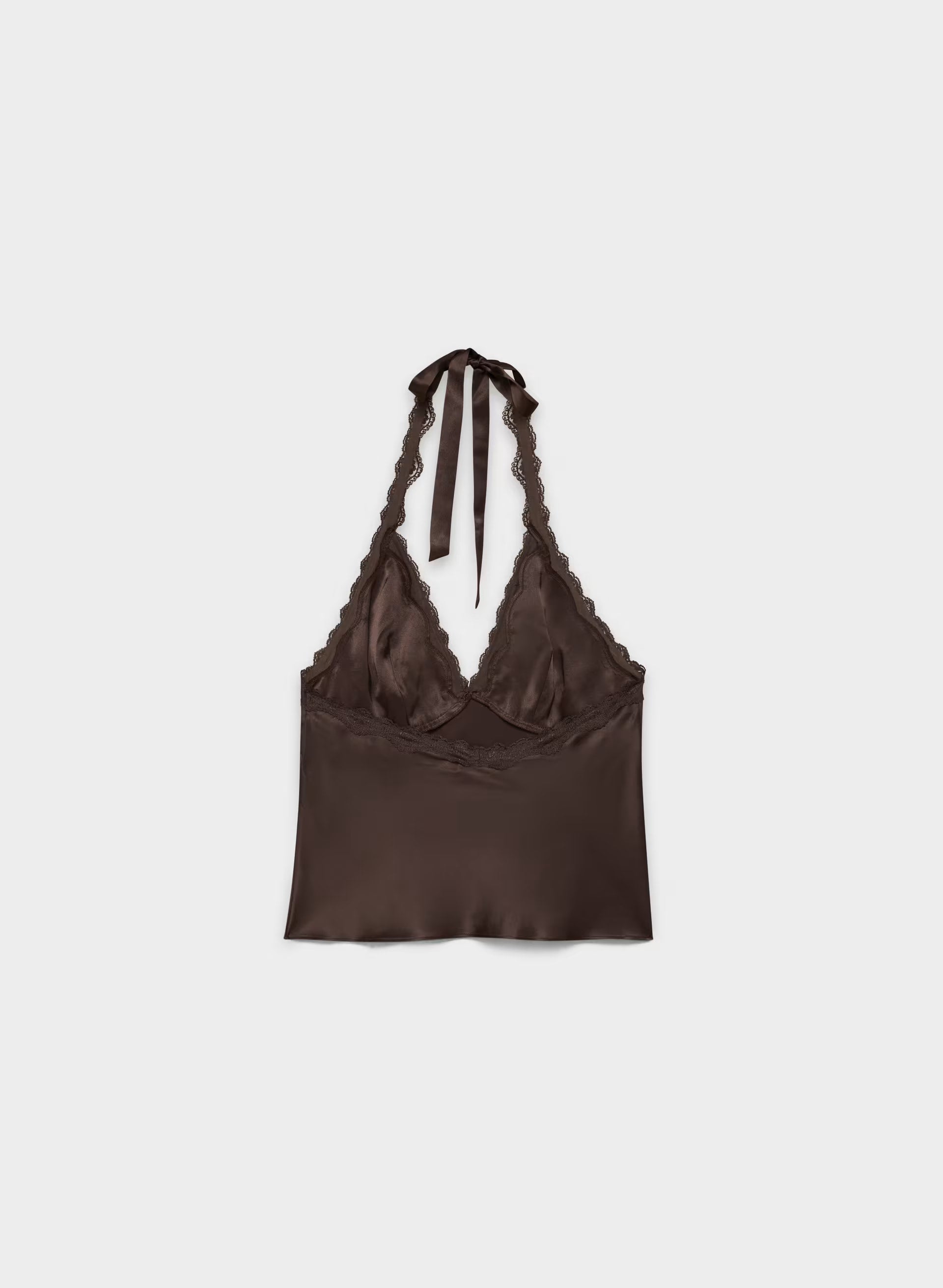 Maisonique Silk Halter Top - RC MCH BR/ RCH MCH BRN