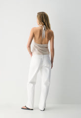 Maisonique Silk Halter Top - MTRPLS TP/ MTRPLS TP