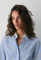 Chronicle Slim Poplin Shirt - FRNCH BL/BRT WT/BRT WT