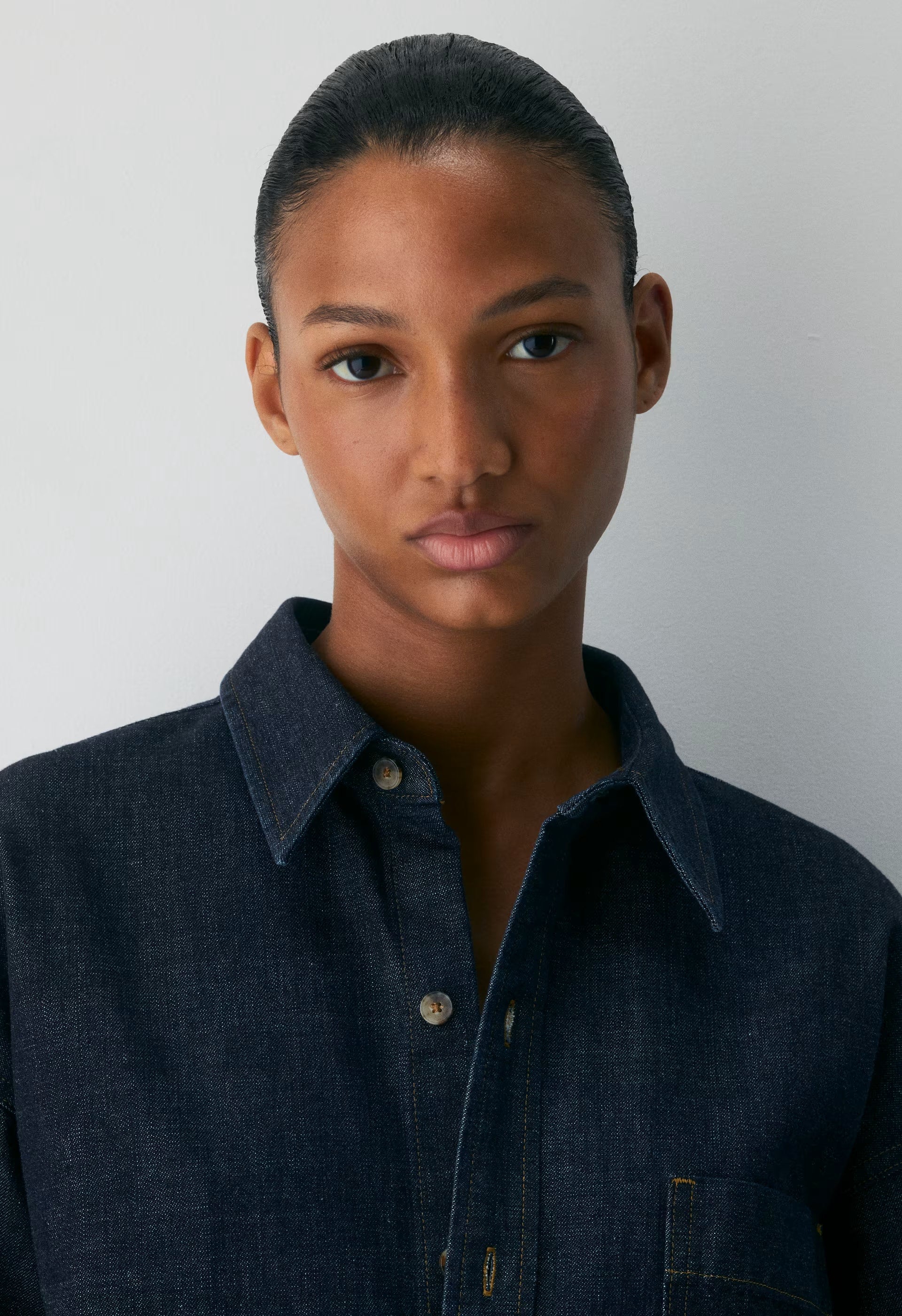 Denim Forum The '80s Comfy Denim Shirt - NO-STRESS DARK BLUE
