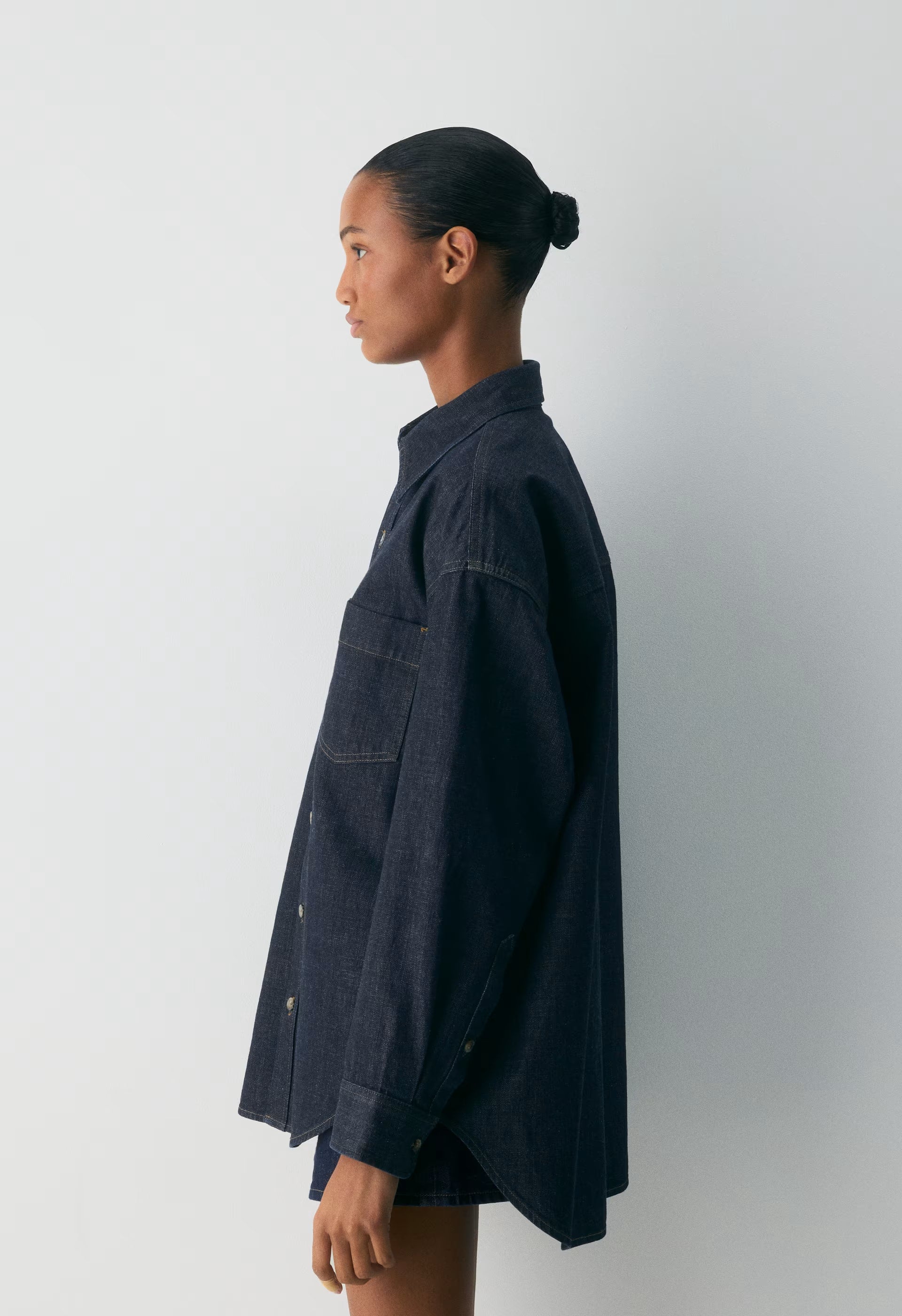 Denim Forum The '80s Comfy Denim Shirt - NO-STRESS DARK BLUE