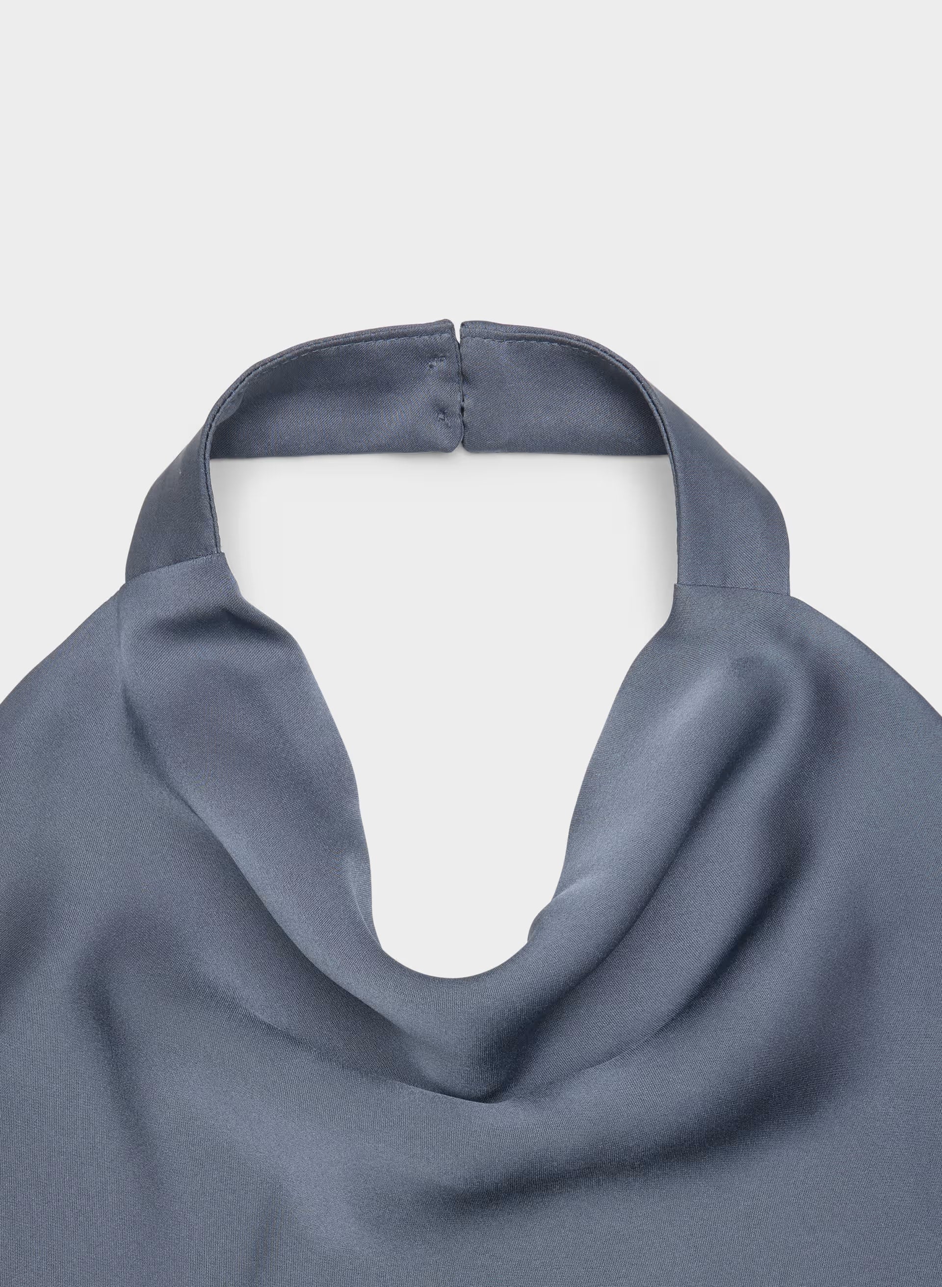 Audience Satin Halter Top - VINTAGE NAVY