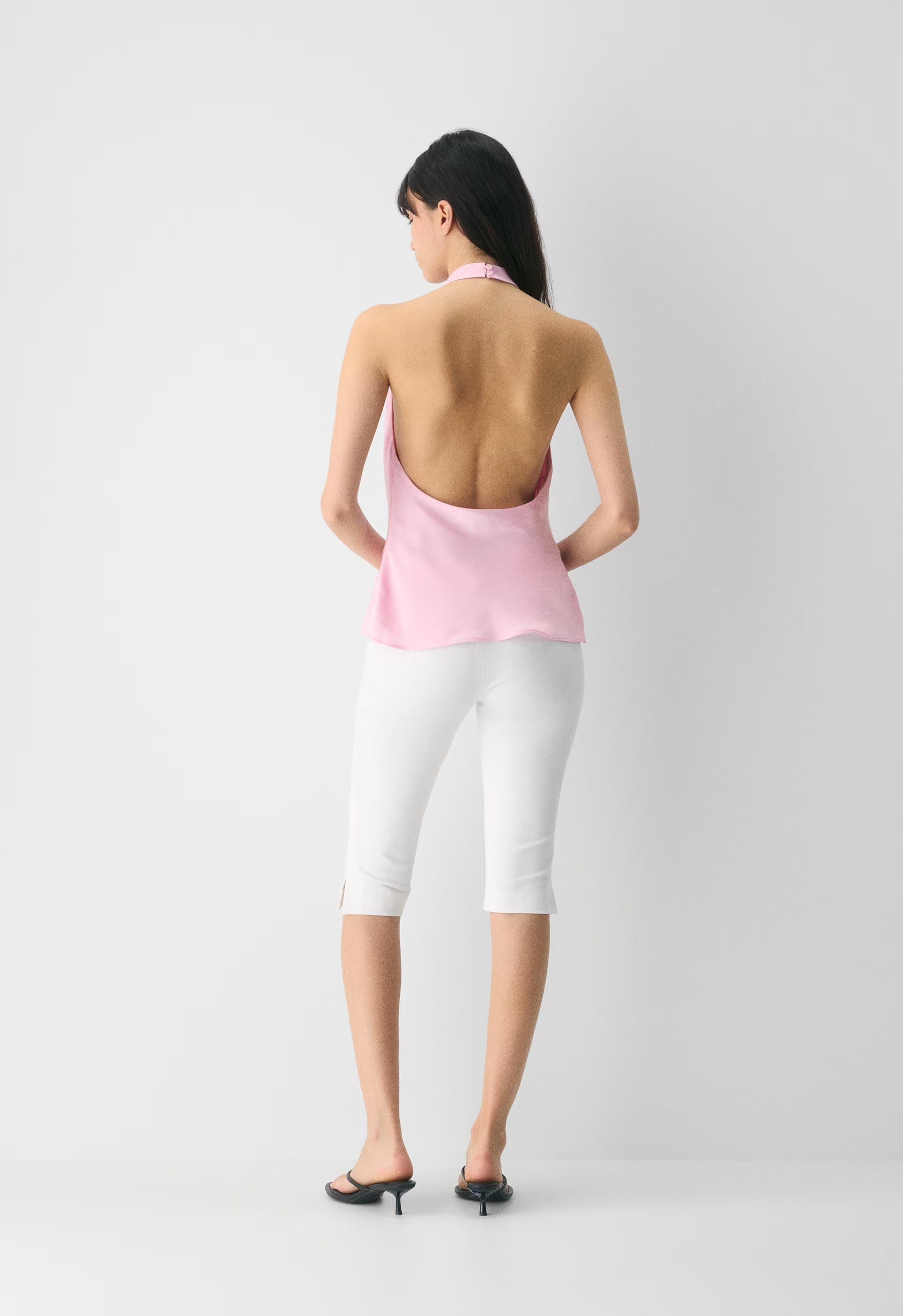 Audience Satin Halter Top - MILKSHAKE PINK
