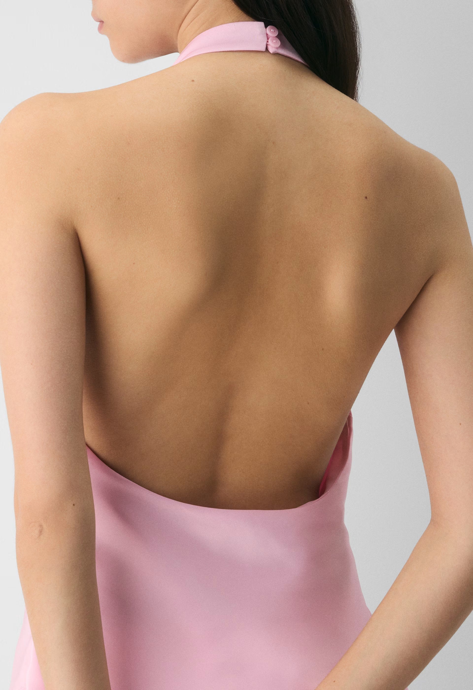 Audience Satin Halter Top - MILKSHAKE PINK