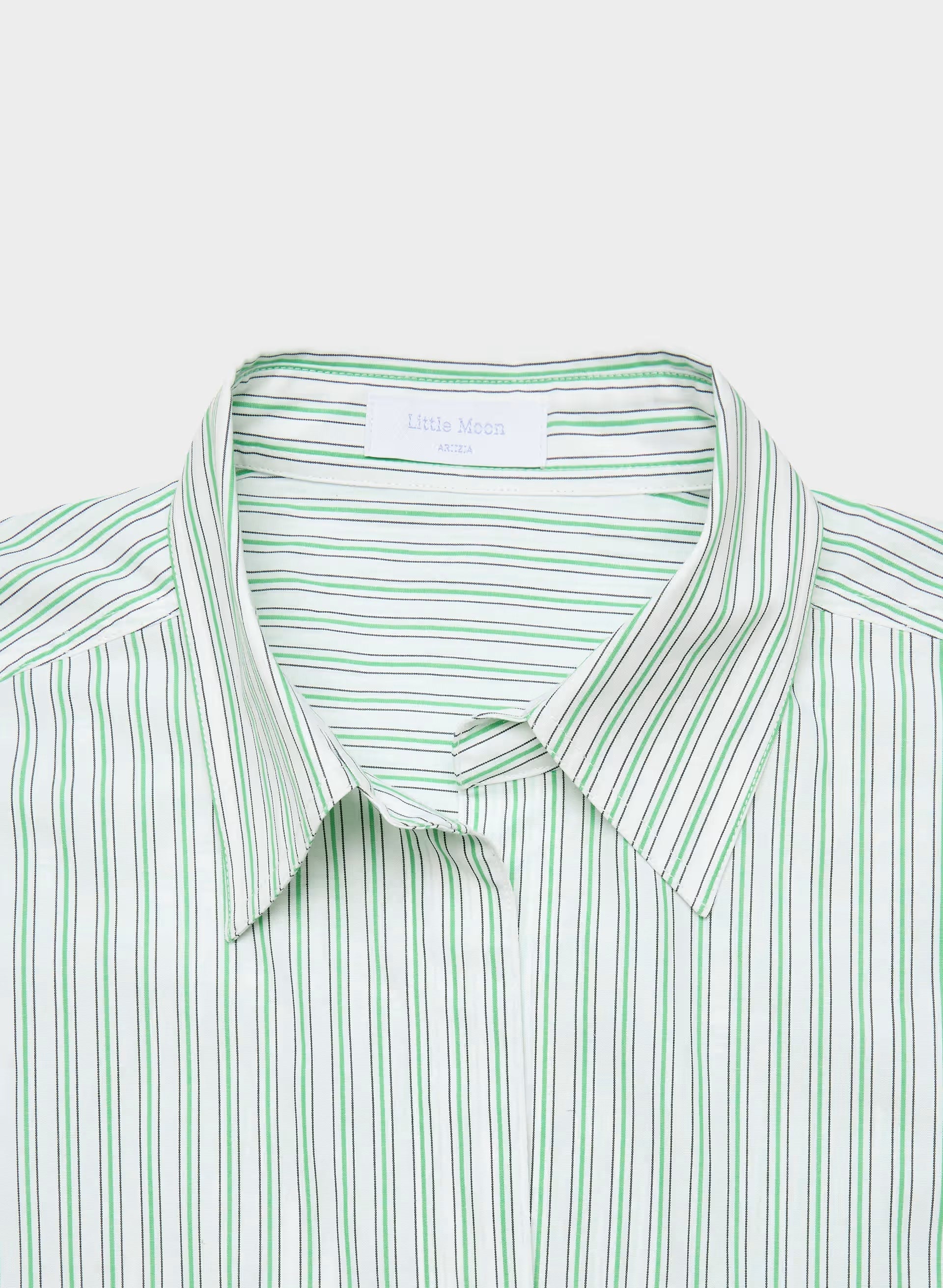 Archive Poplin Shirt - LEXIE STRP WHT/CRT GRN