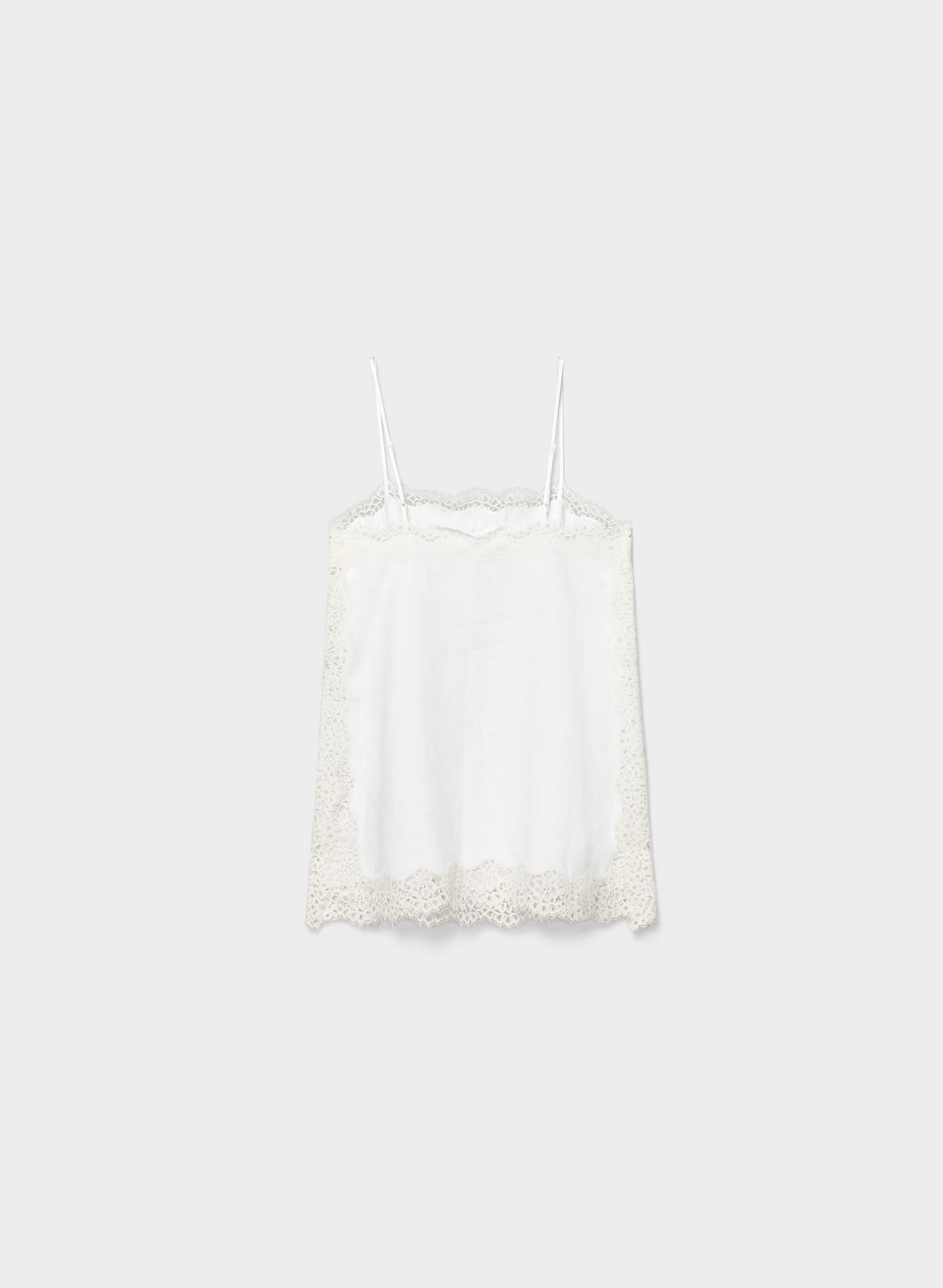Serif Linen Camisole - WHITE/LIGHT BIRCH