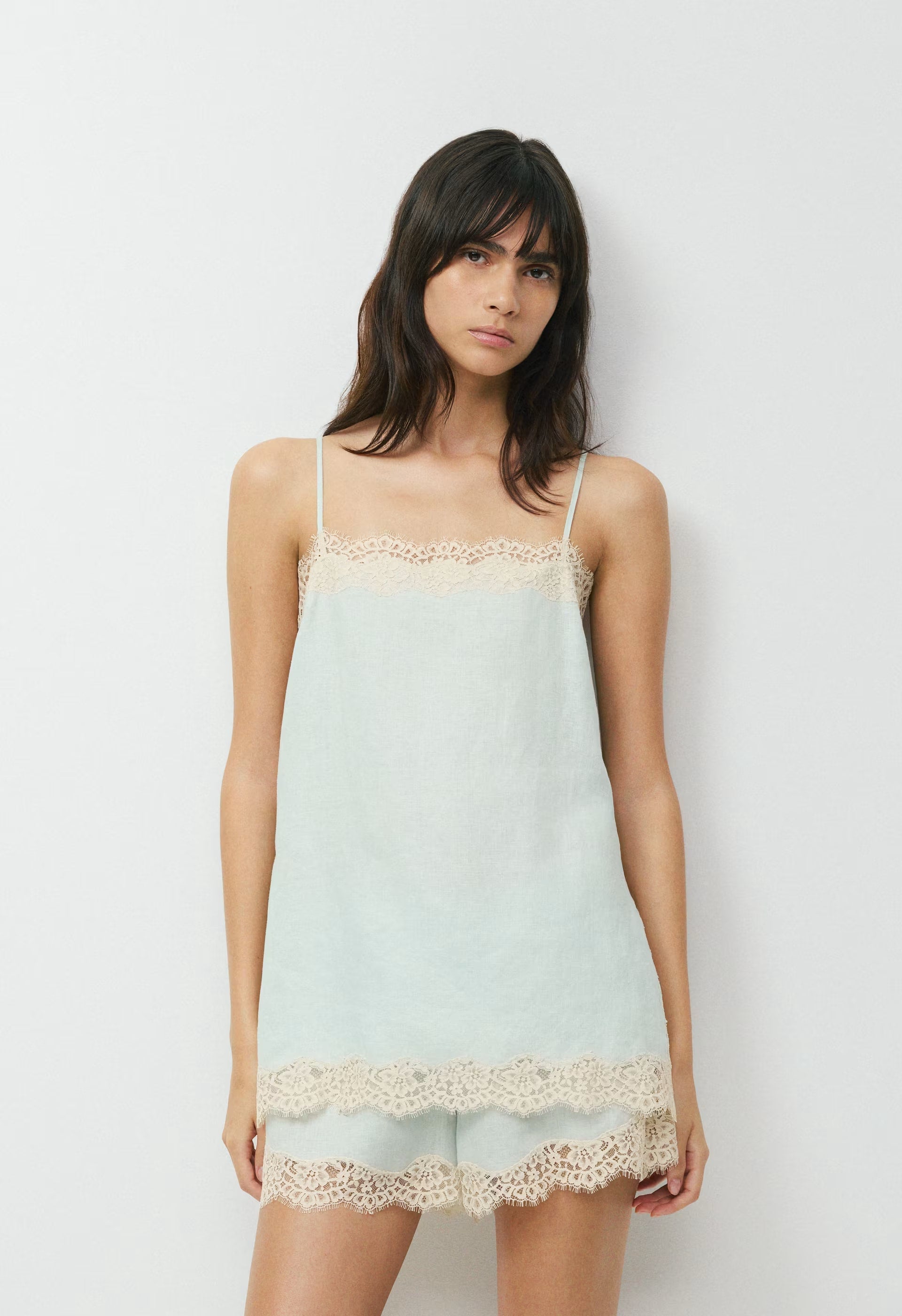 Serif Linen Camisole - AGV GRN/SPRKNG CHMPGN