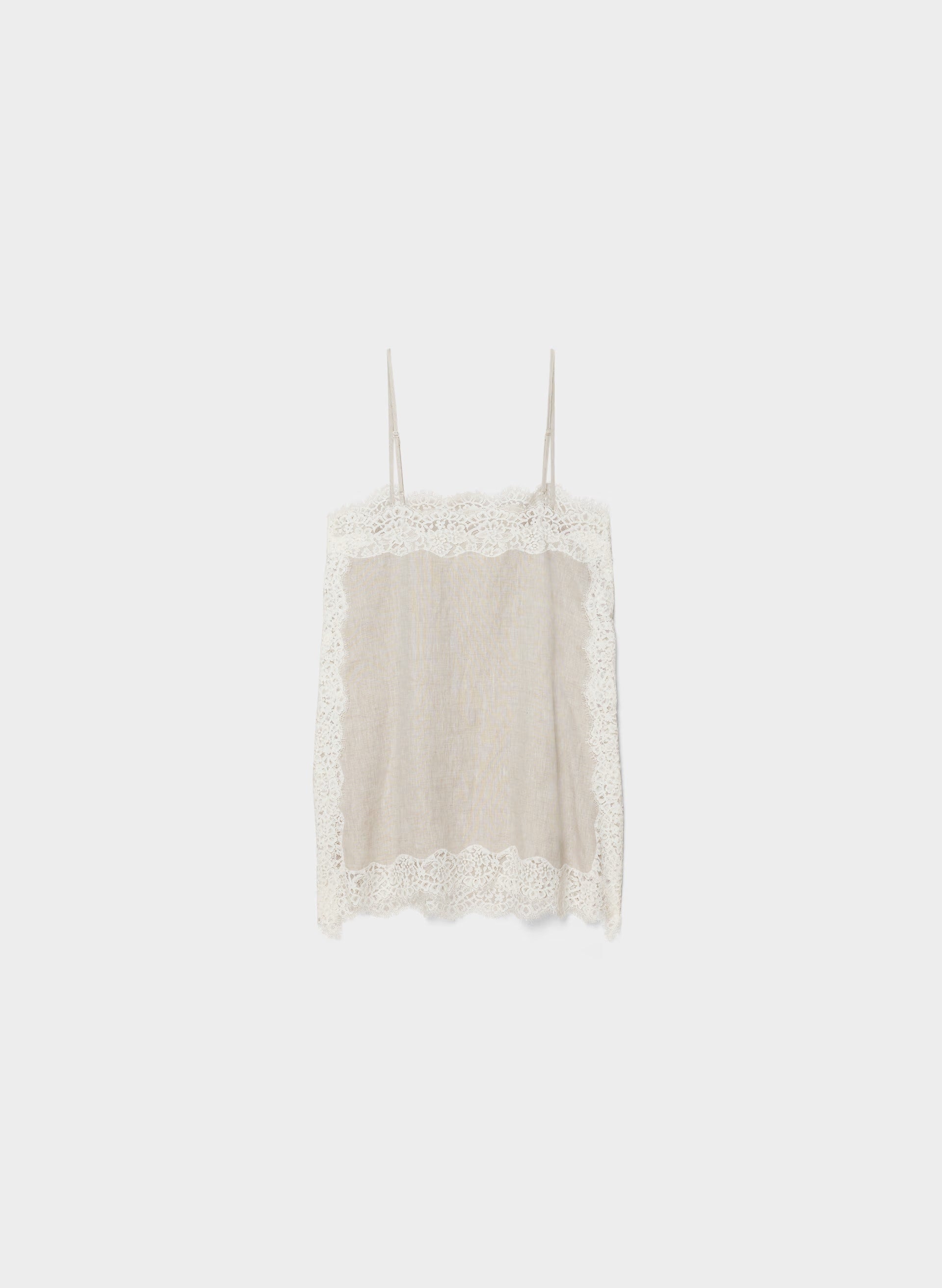 Serif Linen Camisole - UNDYED ECRU/LT BIRCH