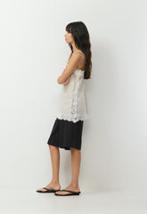 Serif Linen Camisole - UNDYED ECRU/LT BIRCH