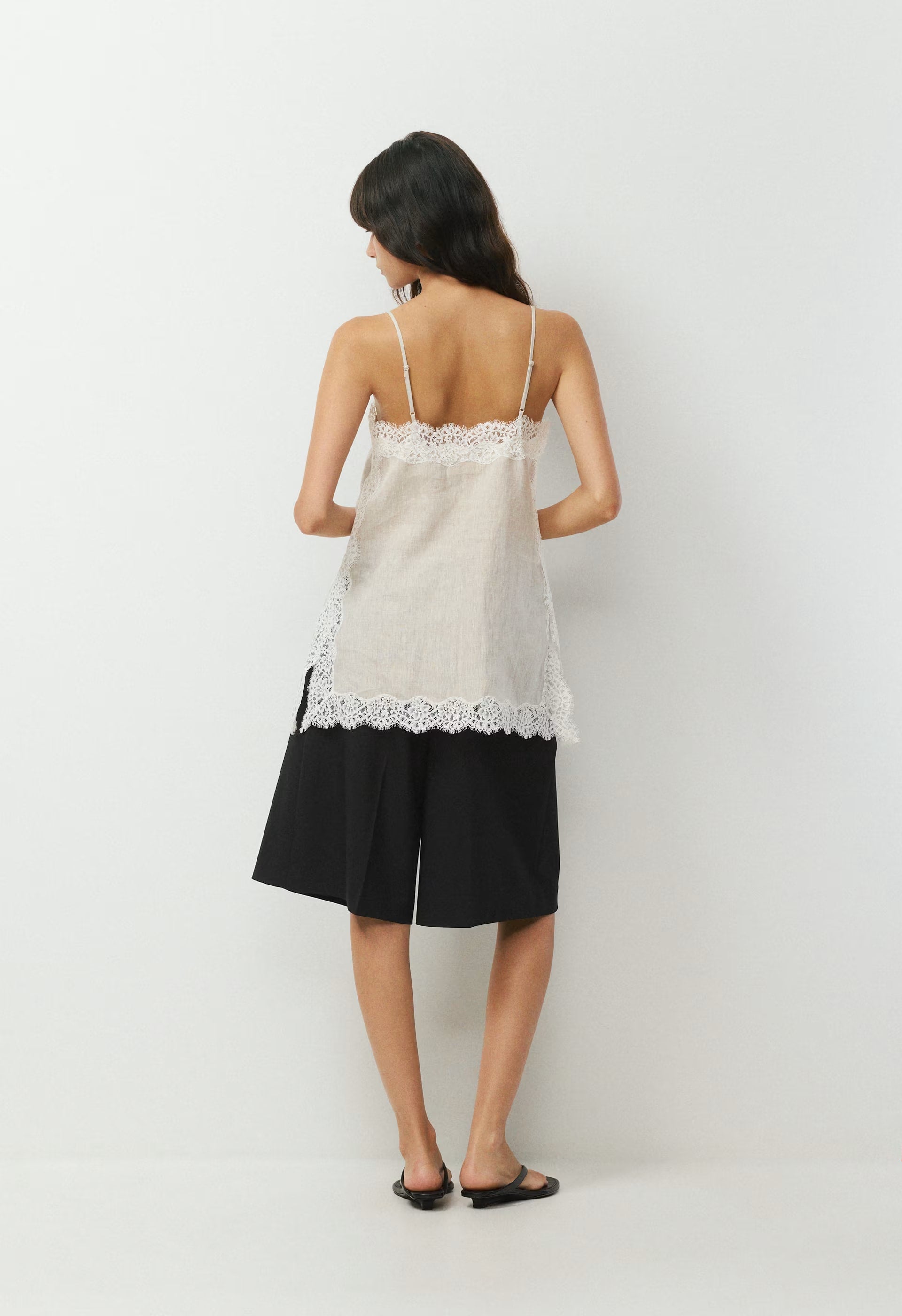 Serif Linen Camisole - UNDYED ECRU/LT BIRCH