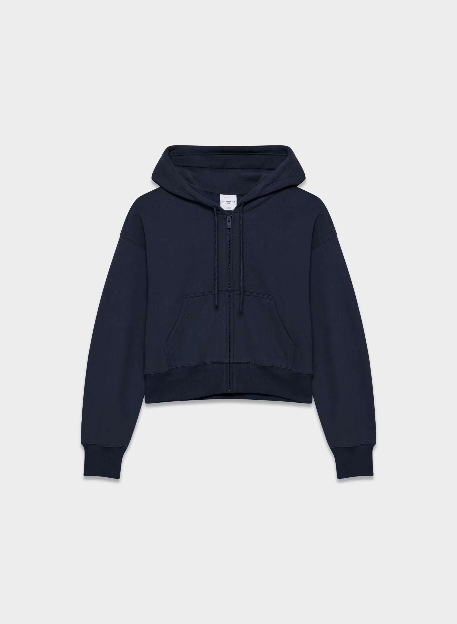 Cozy Sweatfleece Boyfriend Boxy Zip Hoodie - ADMIRAL