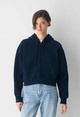 Cozy Sweatfleece Boyfriend Boxy Zip Hoodie - ADMIRAL