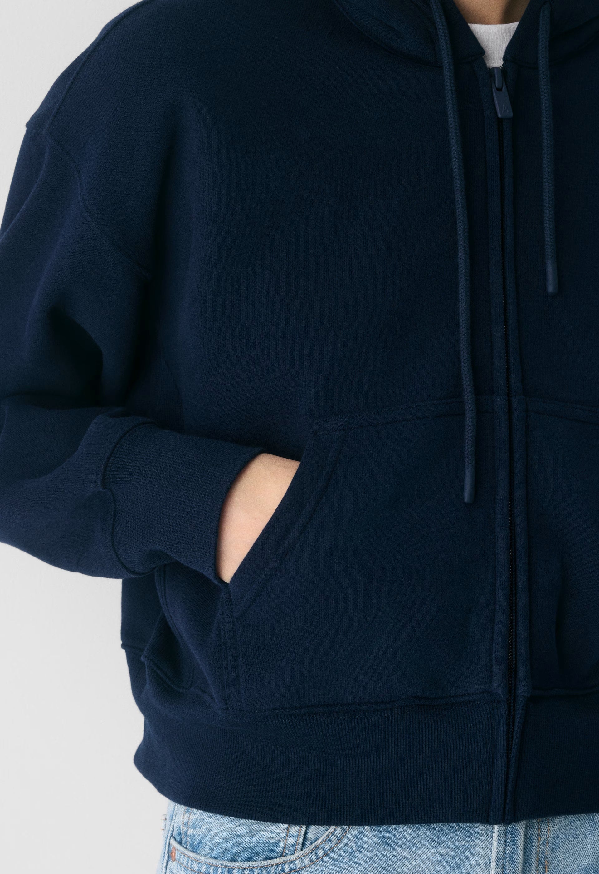 Cozy Sweatfleece Boyfriend Boxy Zip Hoodie - ADMIRAL
